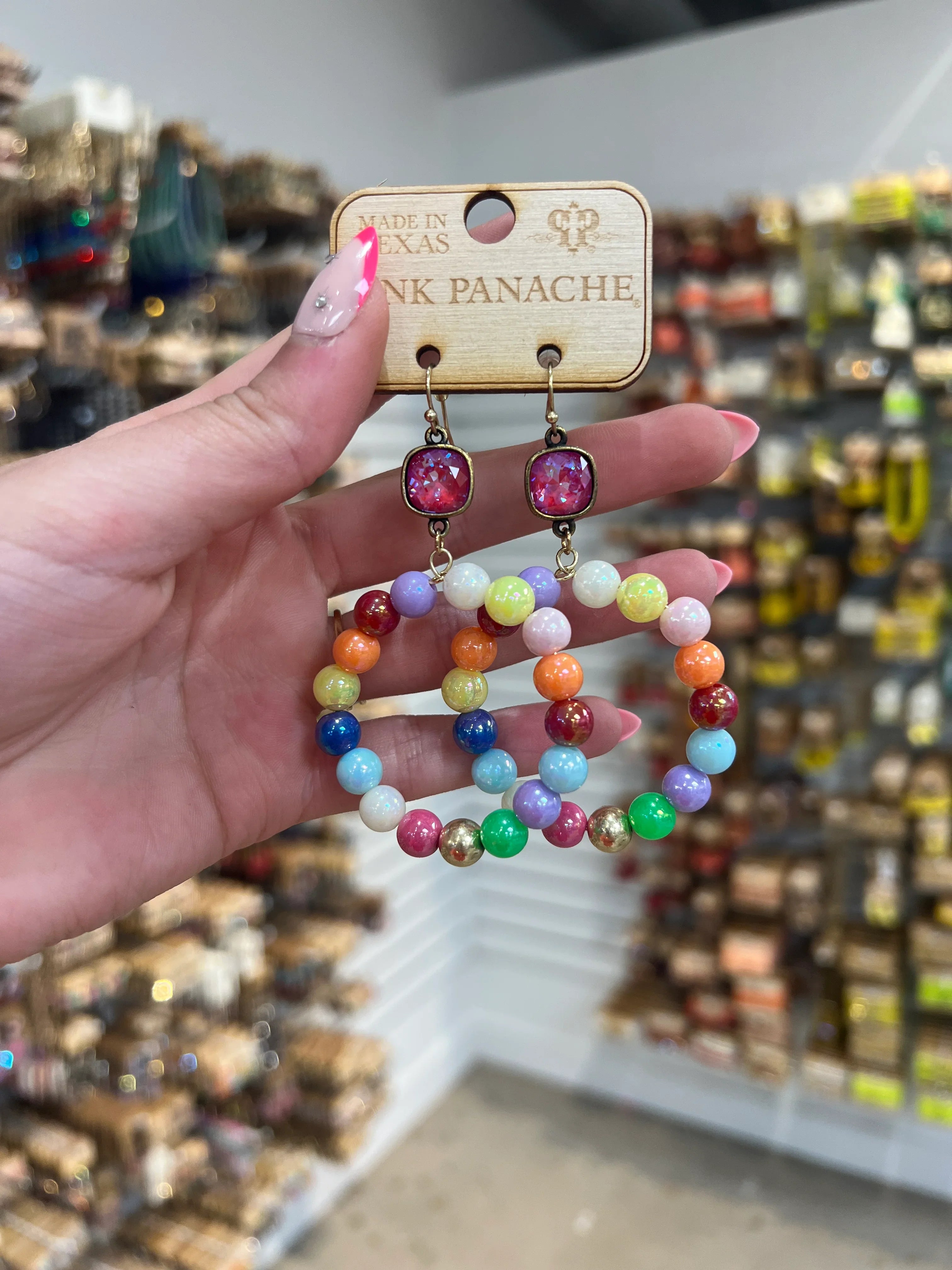 PINK PANACHE Multi Beaded Hoops on Simply Obsessed