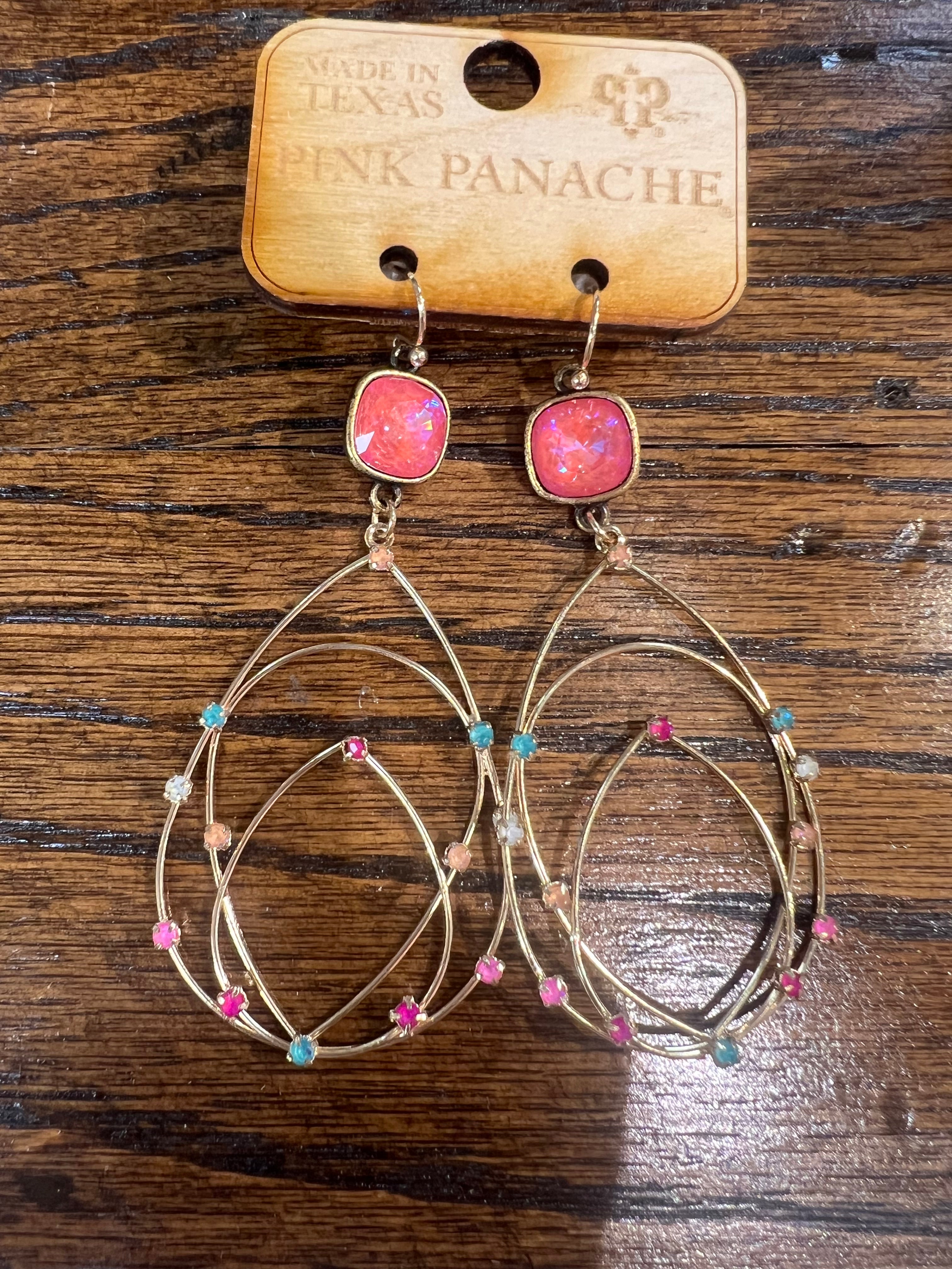 PINK PANACHE: Multi Bling Teardrop Earrings on Simply Obsessed