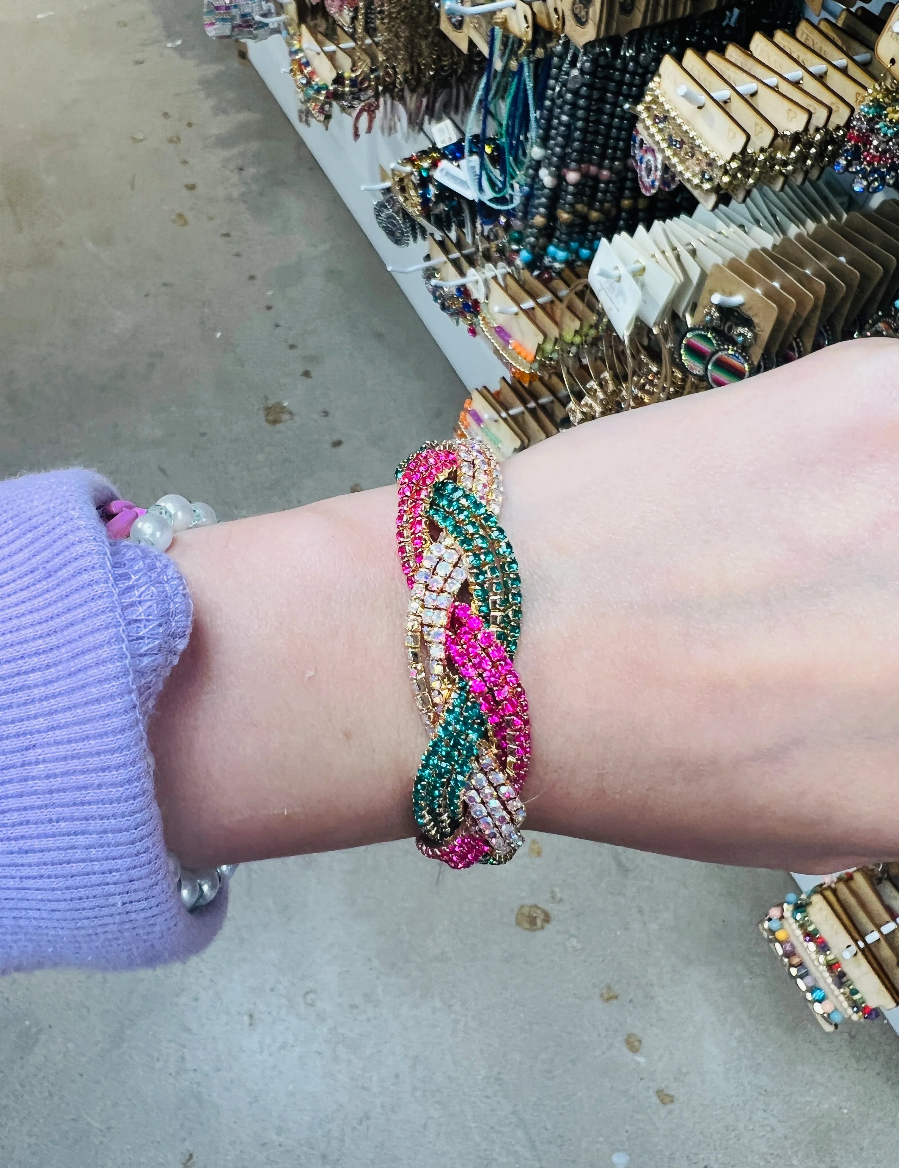 PINK PANACHE Multi Braided Stretch Bracelet on Simply Obsessed