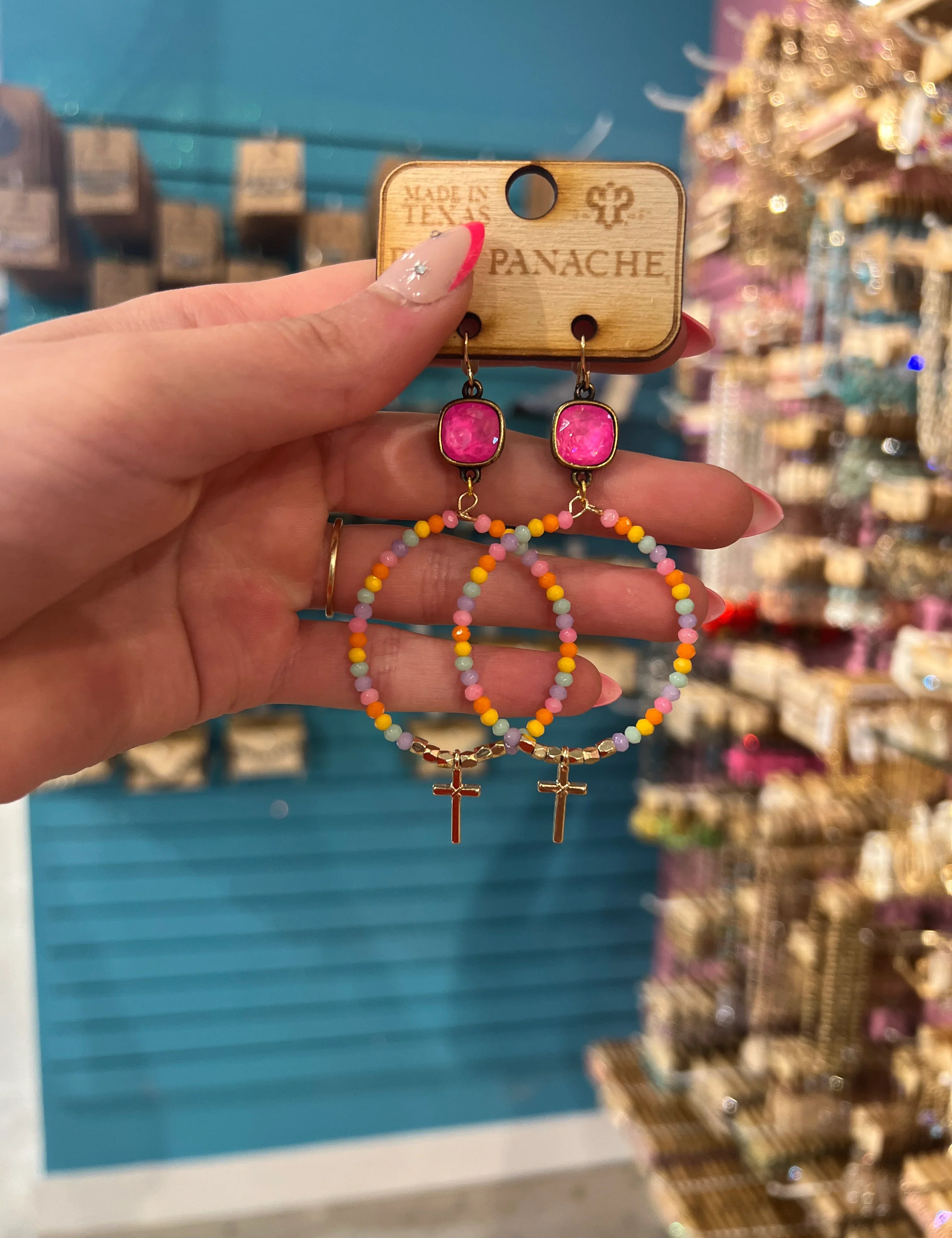 PINK PANACHE Multi Cross Hoops on Simply Obsessed