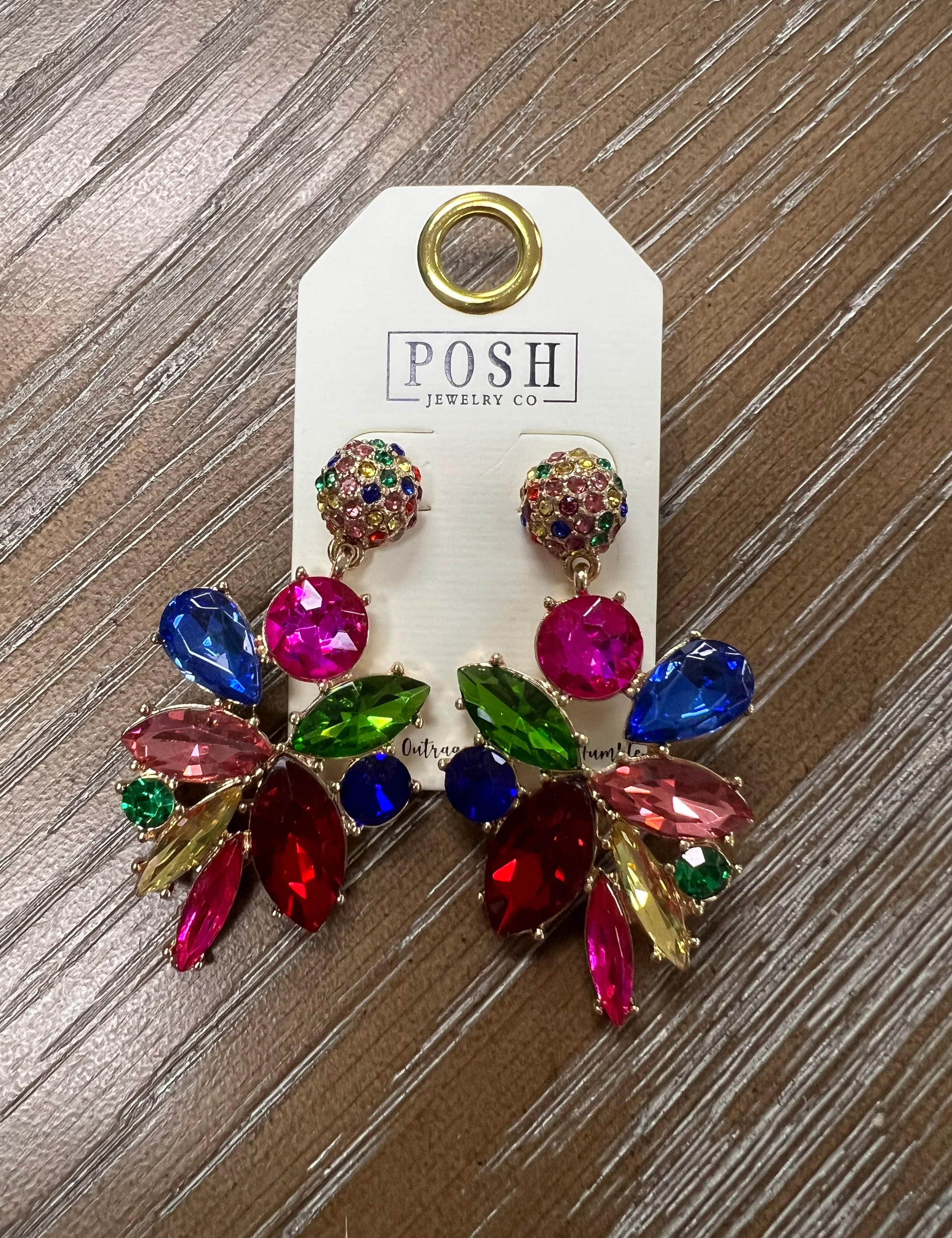 PINK PANACHE Multi Gemstone Earrings on Simply Obsessed