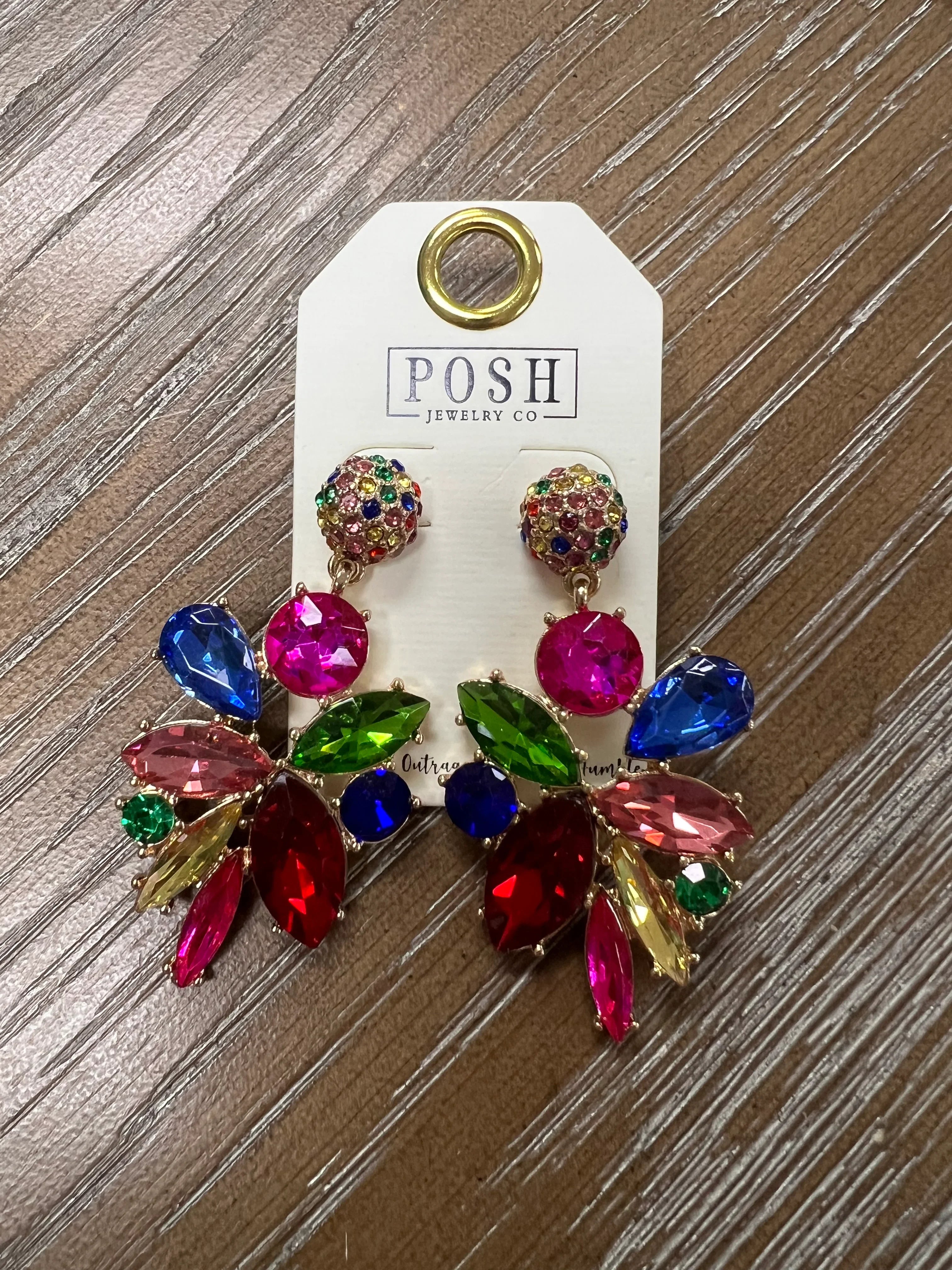 PINK PANACHE Multi Gemstone Earrings on Simply Obsessed