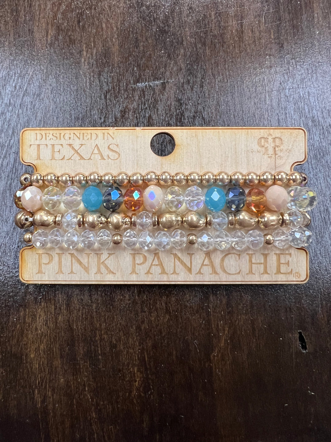 PINK PANACHE: Multi Gold Shimmer Bracelet Stack on Simply Obsessed