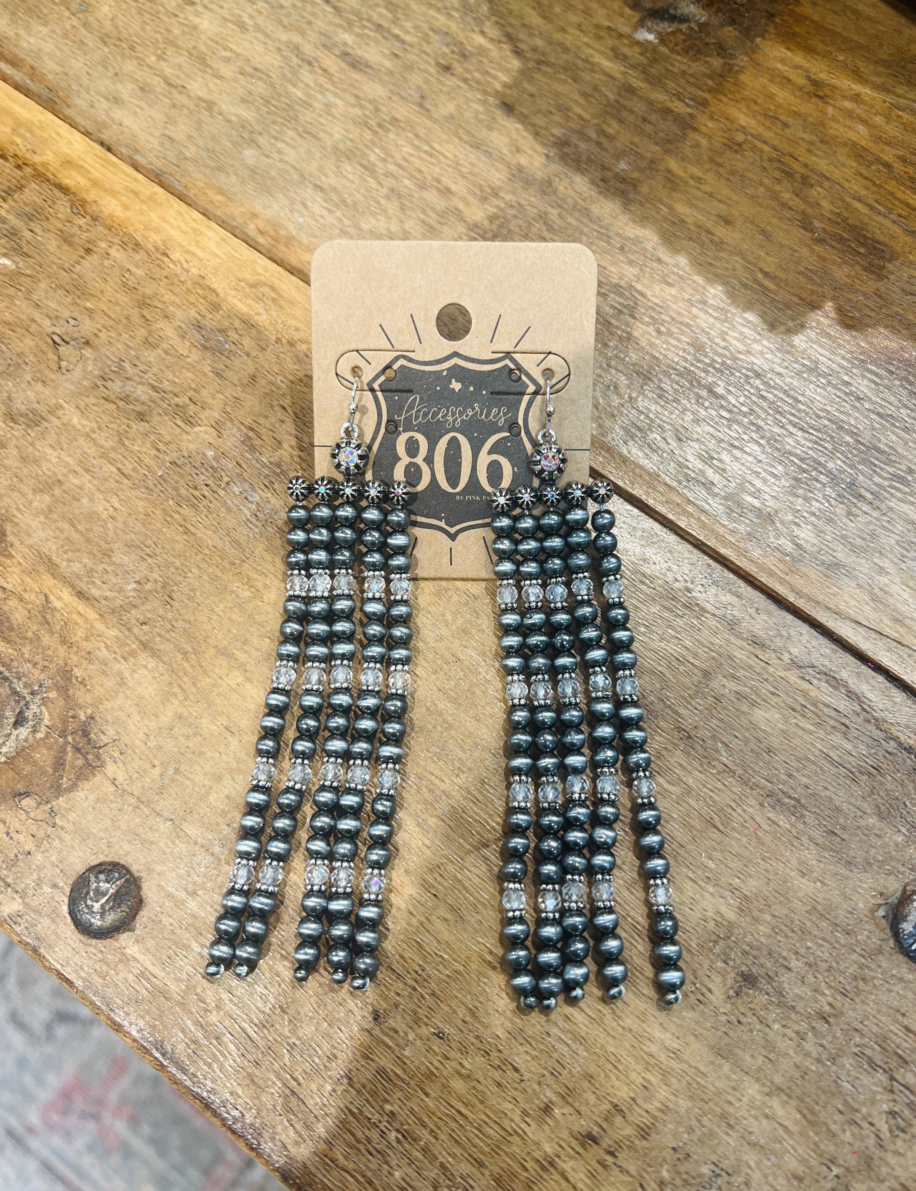 PINK PANACHE Navajo Pearl Dangle Earrings on Simply Obsessed