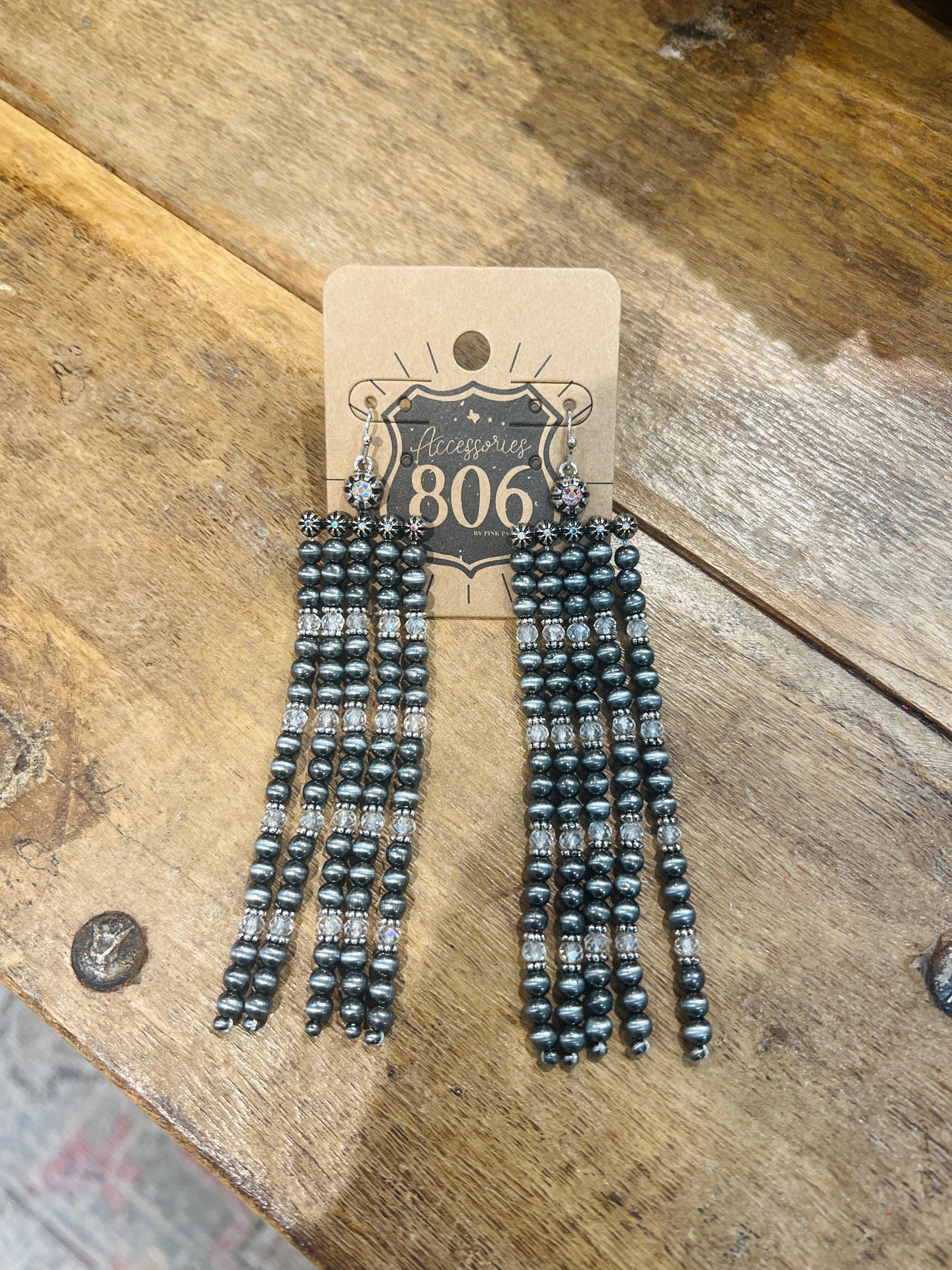 PINK PANACHE Navajo Pearl Dangle Earrings on Simply Obsessed