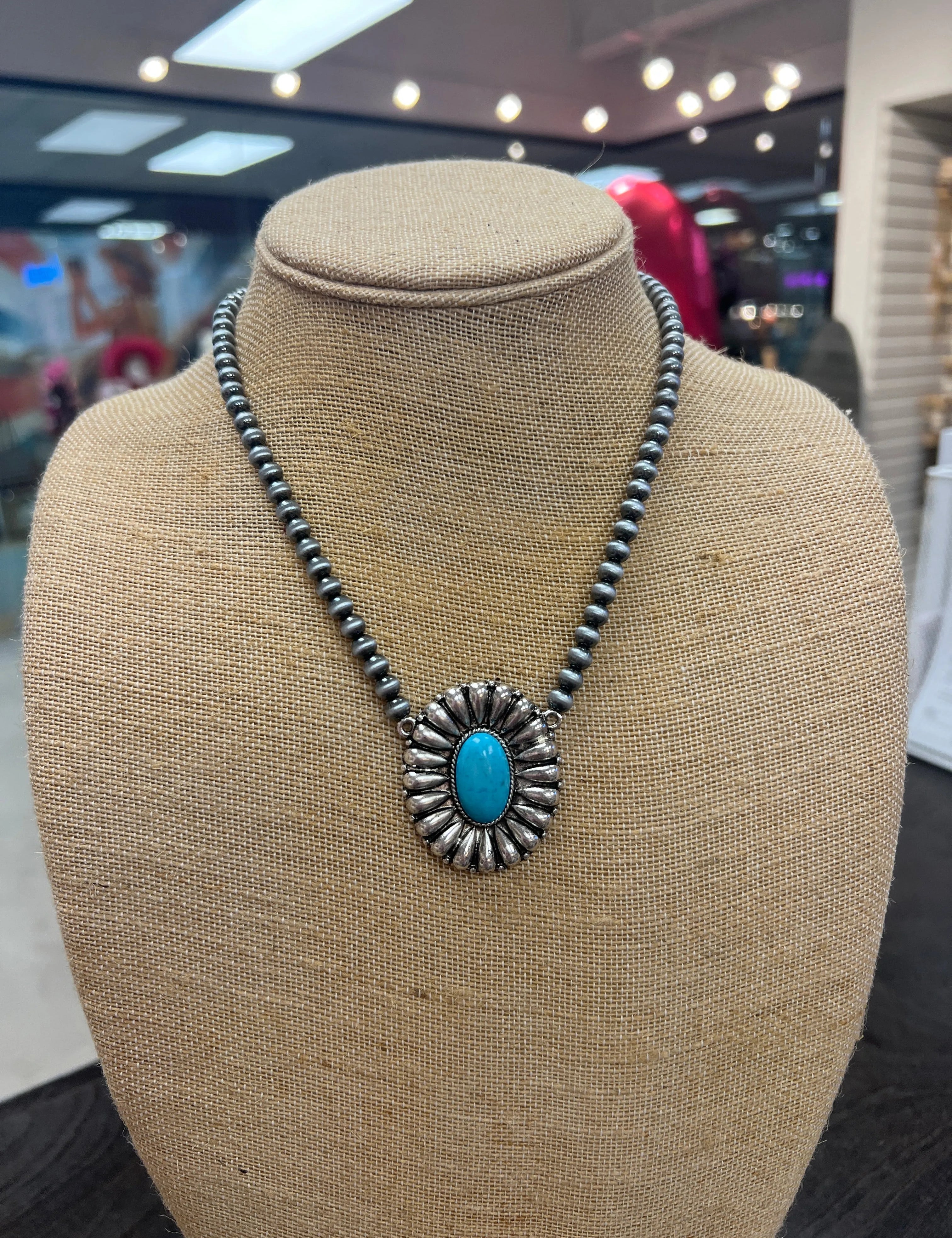 PINK PANACHE Navajo Pearl Flower Necklace on Simply Obsessed