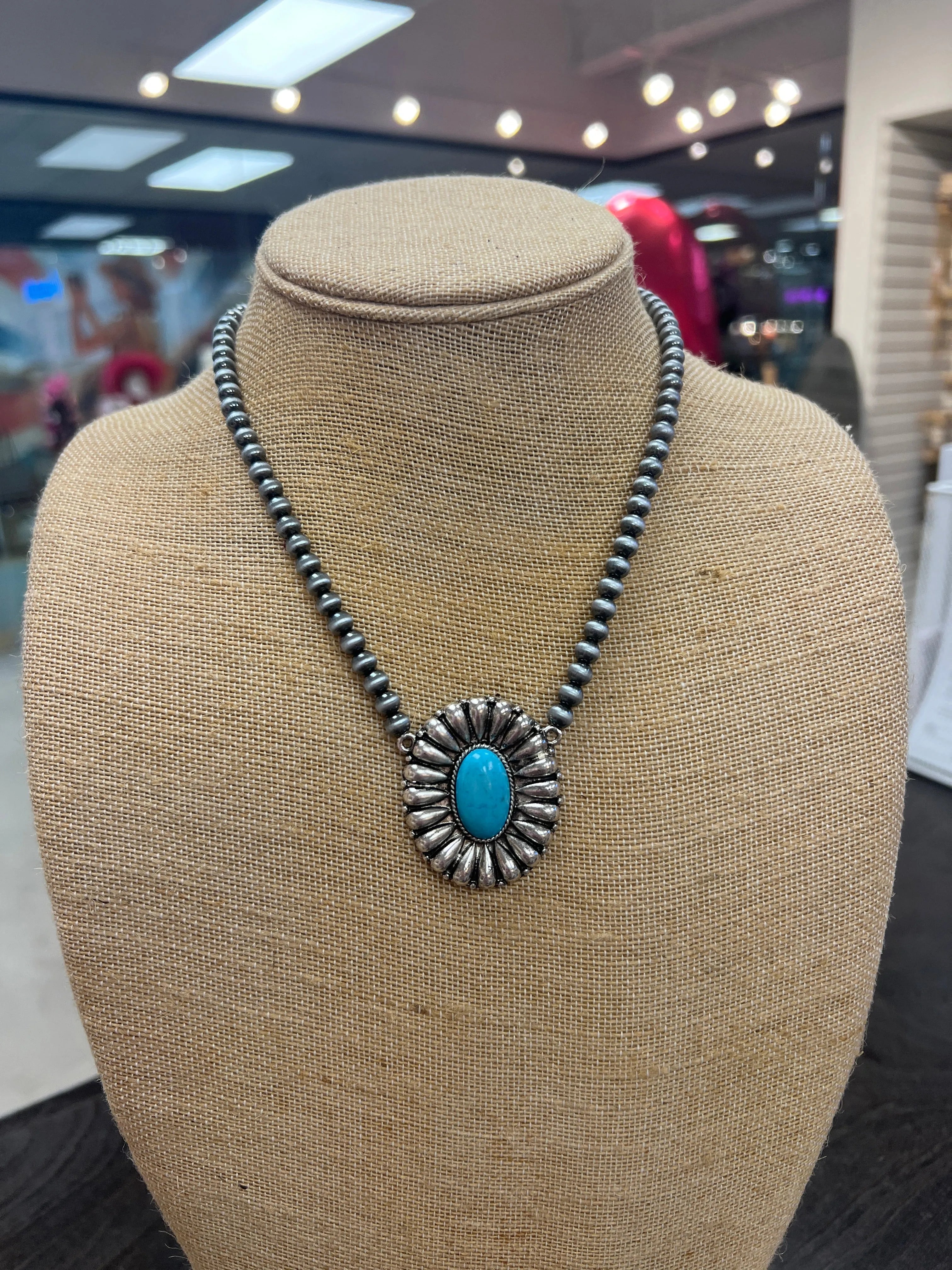 PINK PANACHE Navajo Pearl Flower Necklace on Simply Obsessed