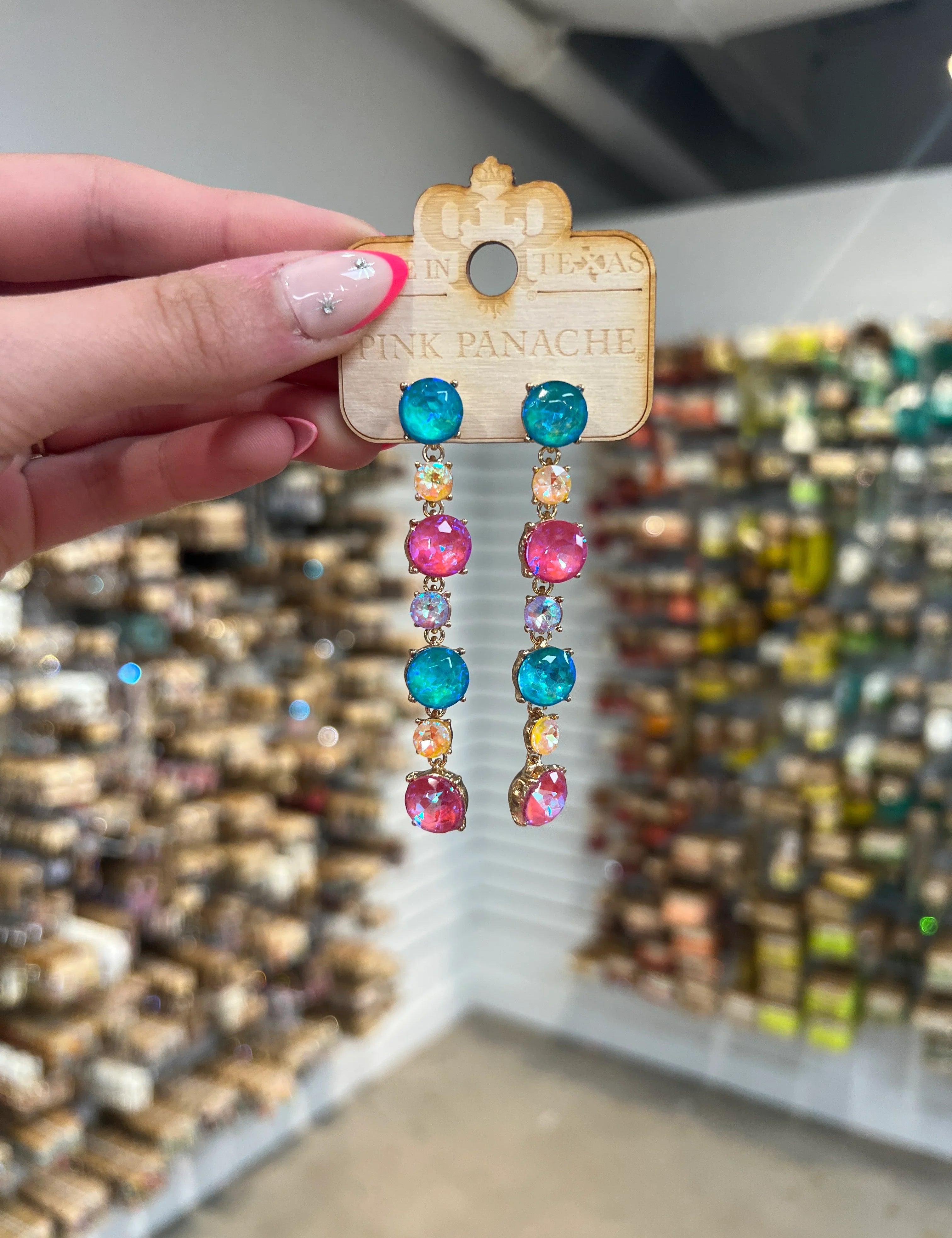 PINK PANACHE Neon Multi Dangle Earrings on Simply Obsessed