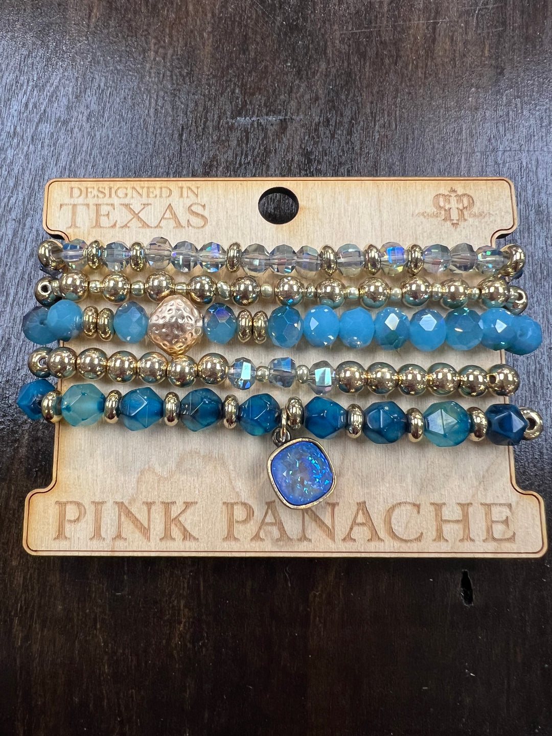 PINK PANACHE: Ocean Blue Gold Bracelet Stack on Simply Obsessed