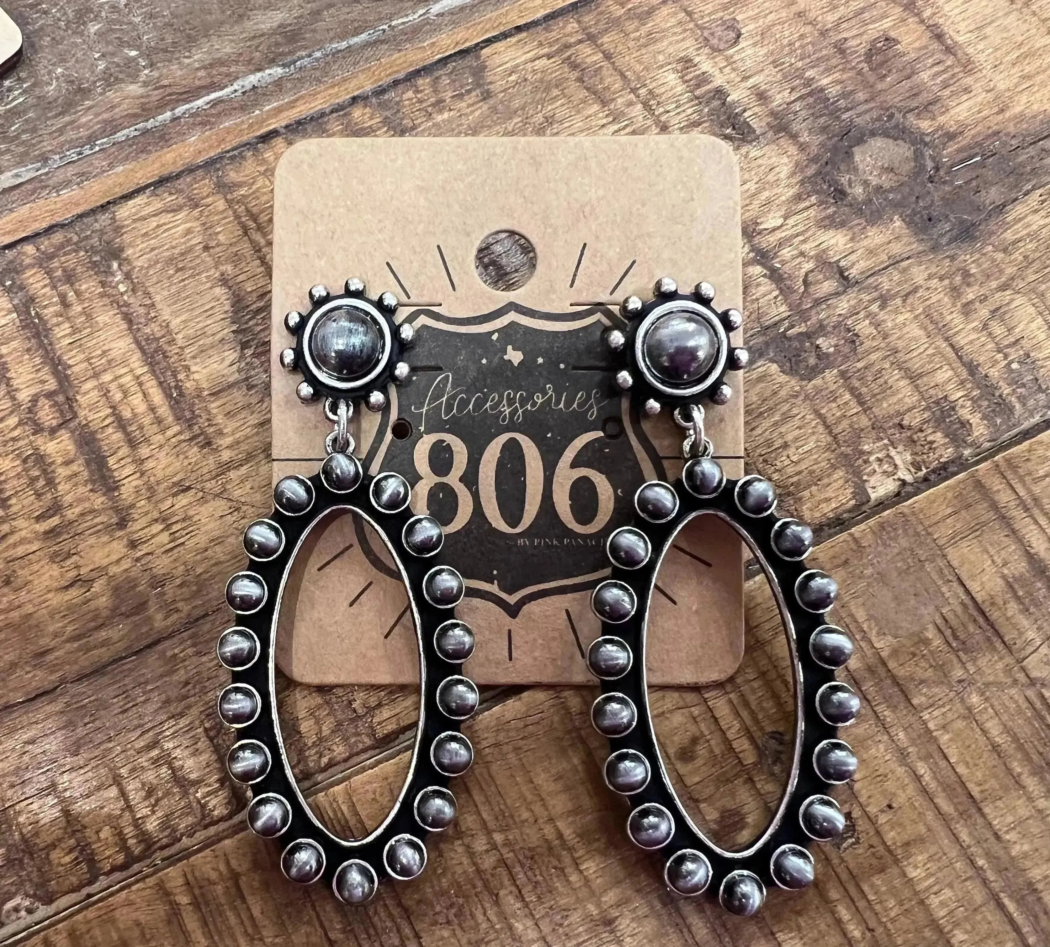 PINK PANACHE Oval Outline Double Layer Earrings on Simply Obsessed