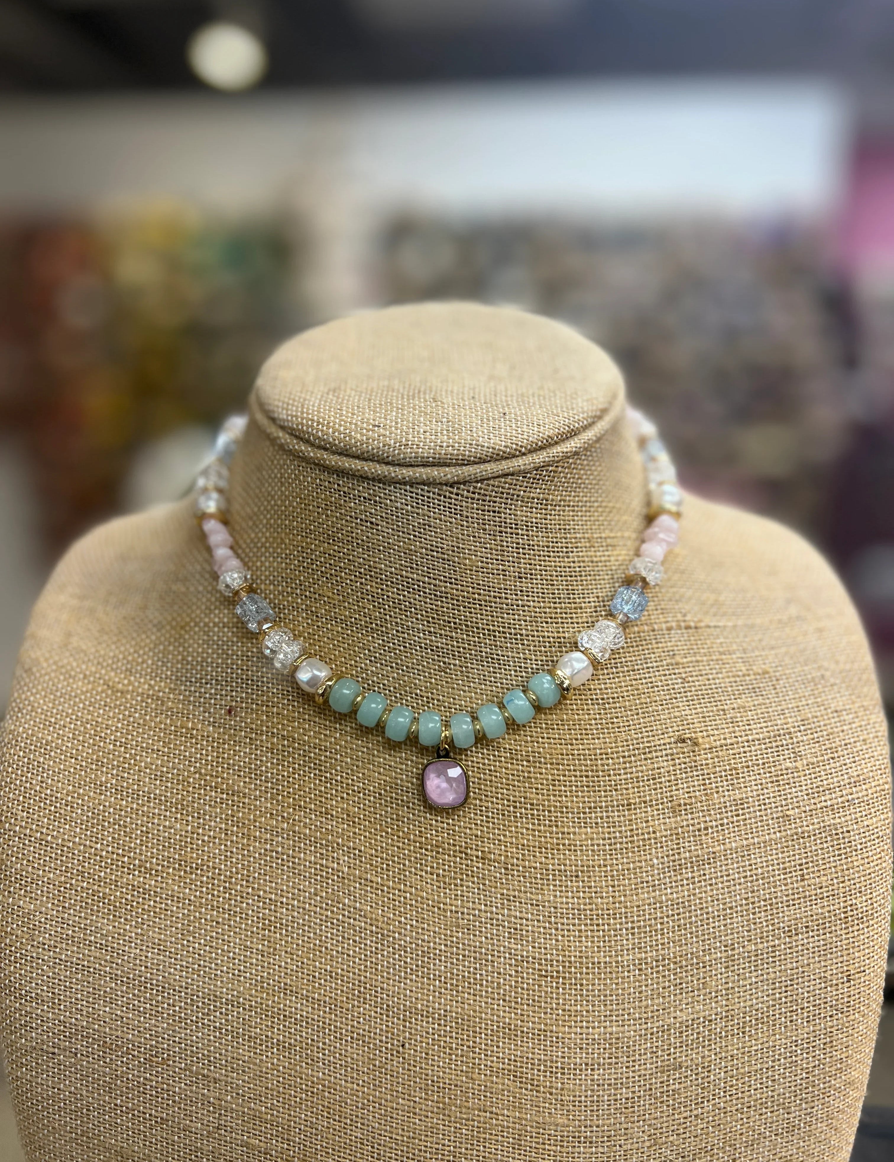 PINK PANACHE Pastel Beaded Necklace on Simply Obsessed
