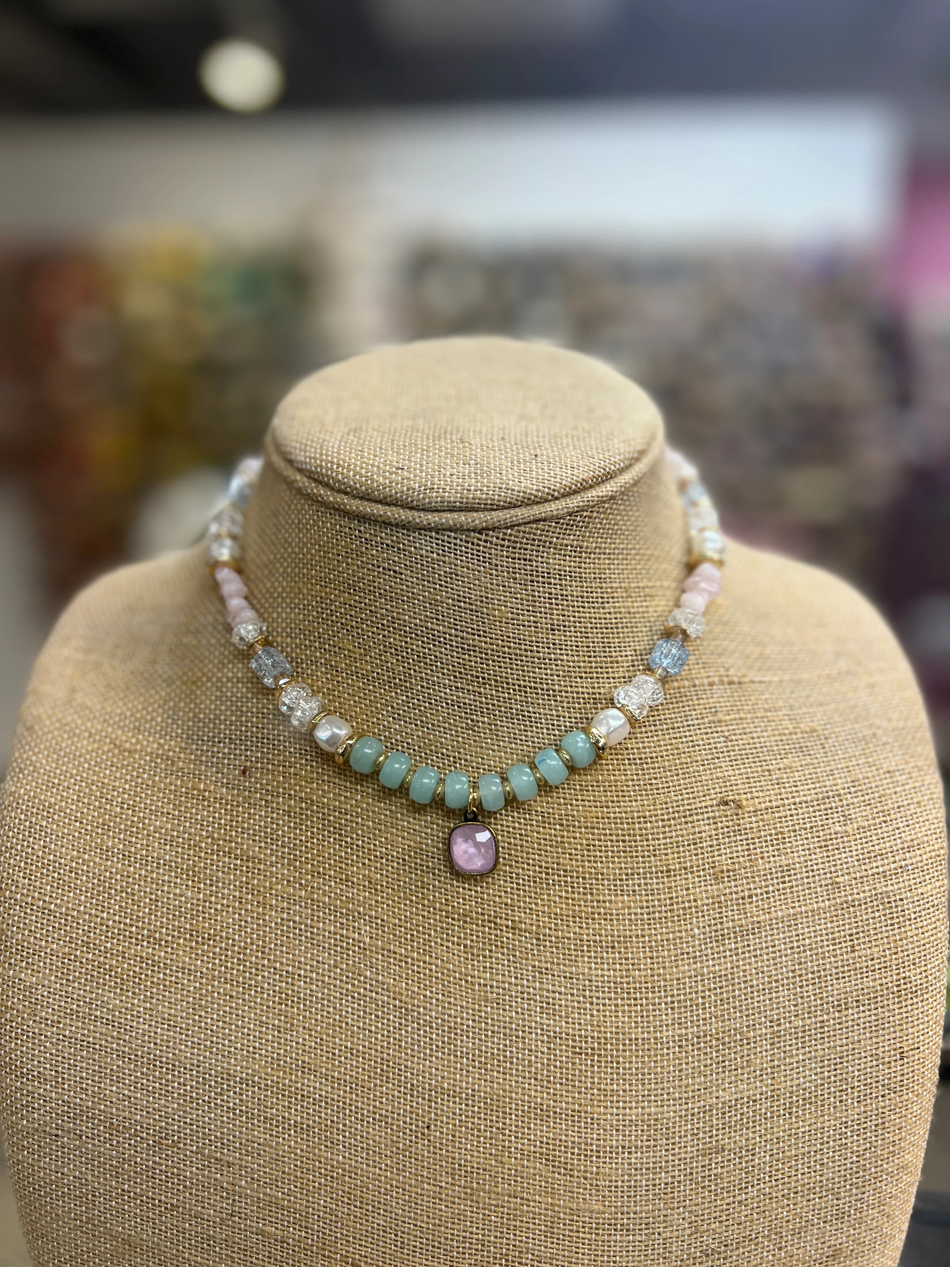 PINK PANACHE Pastel Beaded Necklace on Simply Obsessed