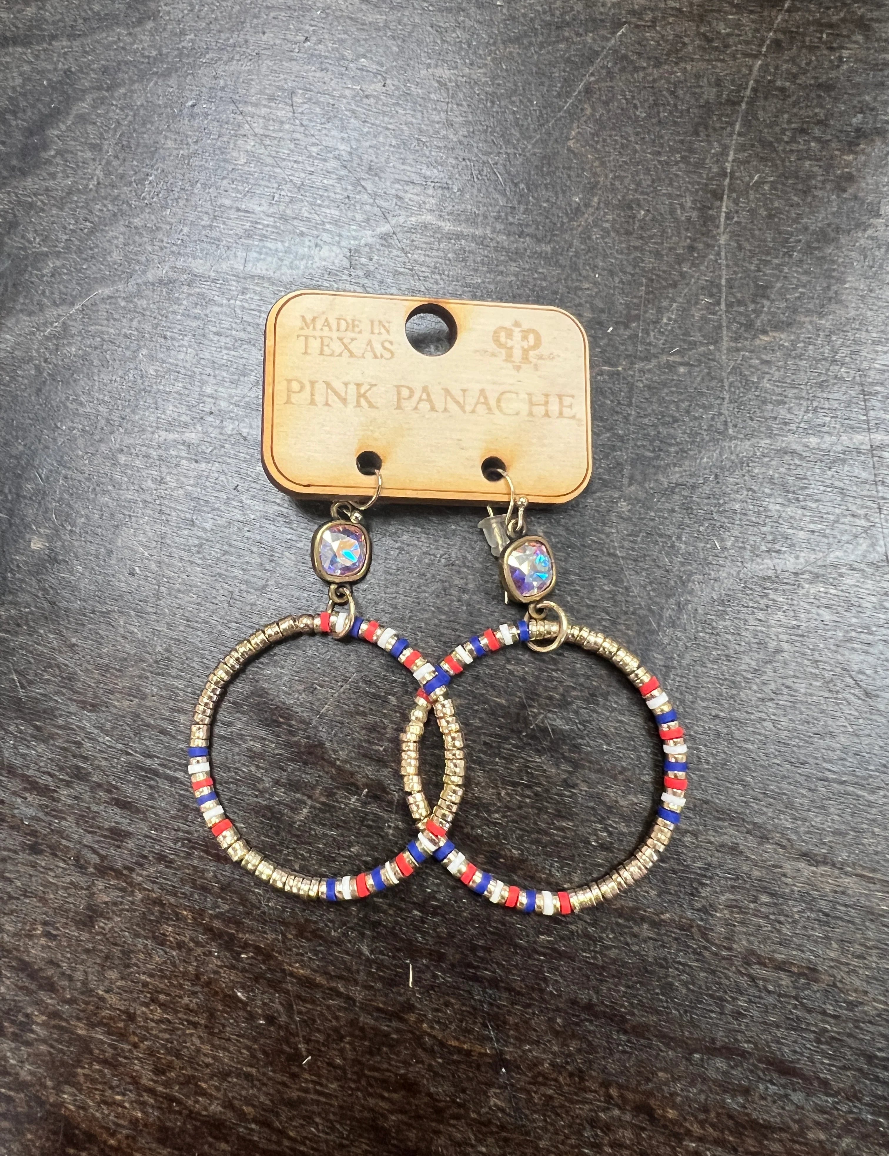 PINK PANACHE Patriotic Gold Hoops on Simply Obsessed