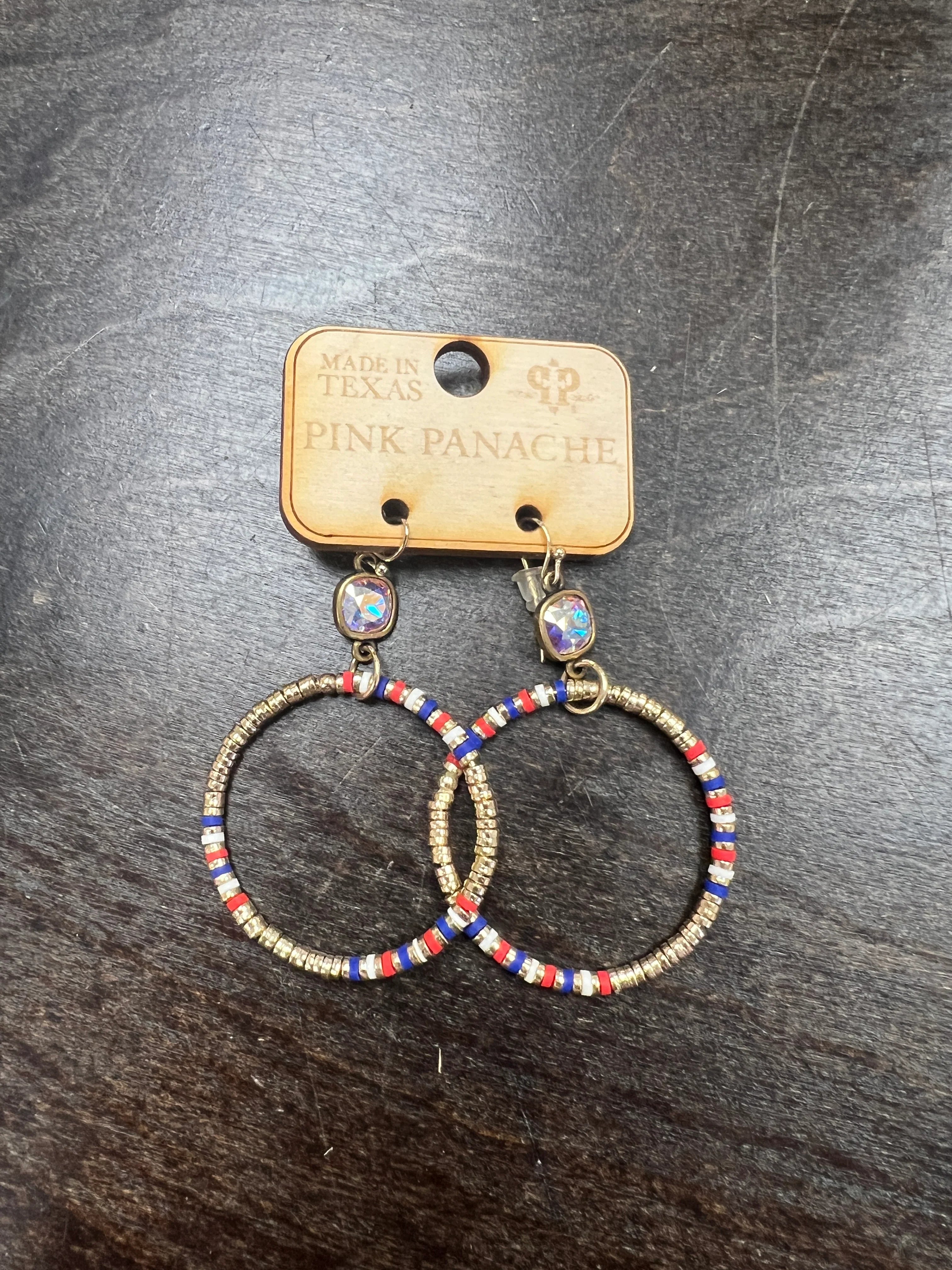 PINK PANACHE Patriotic Gold Hoops on Simply Obsessed