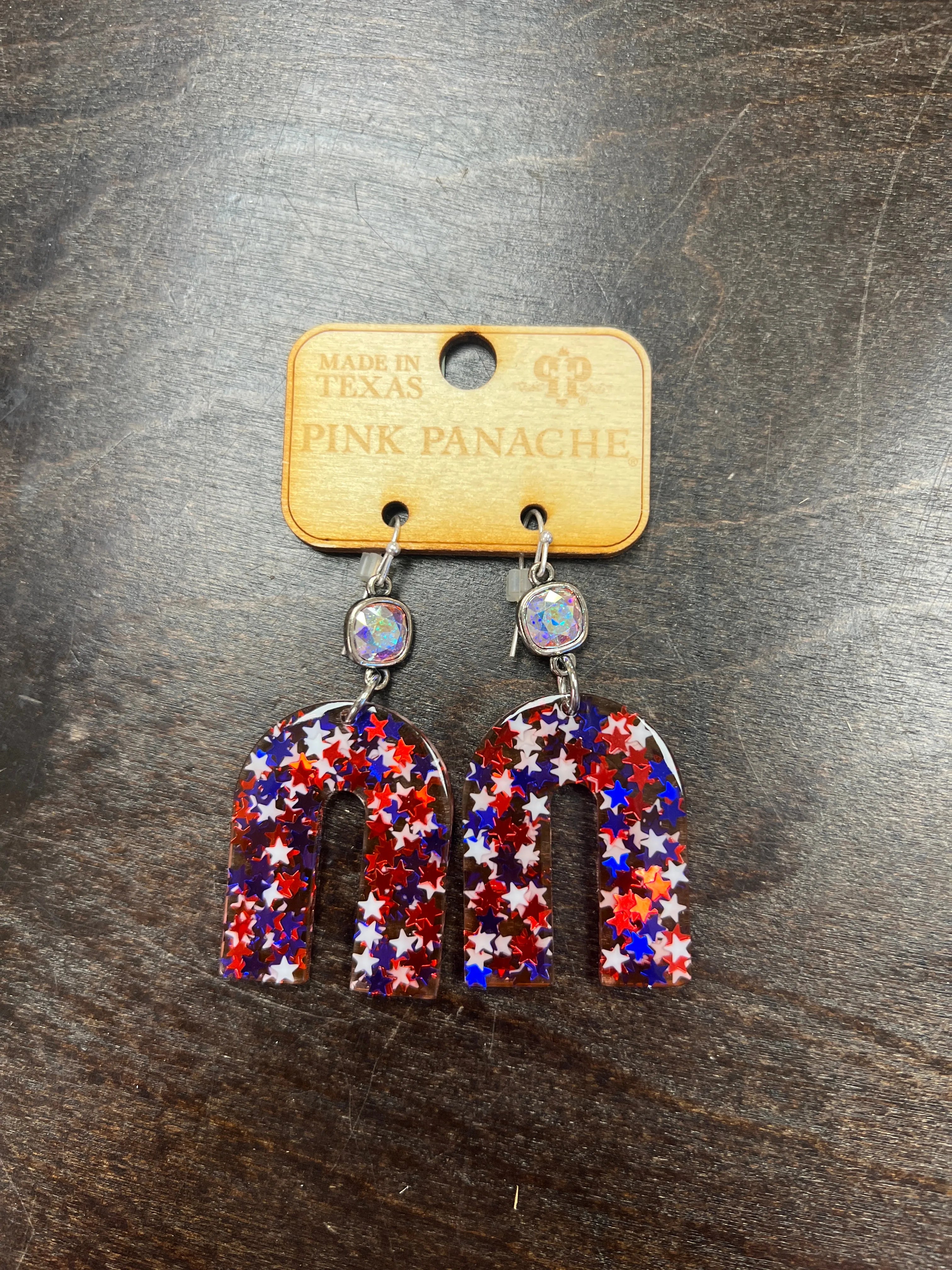 PINK PANACHE Patriotic Star Arch Earrings on Simply Obsessed
