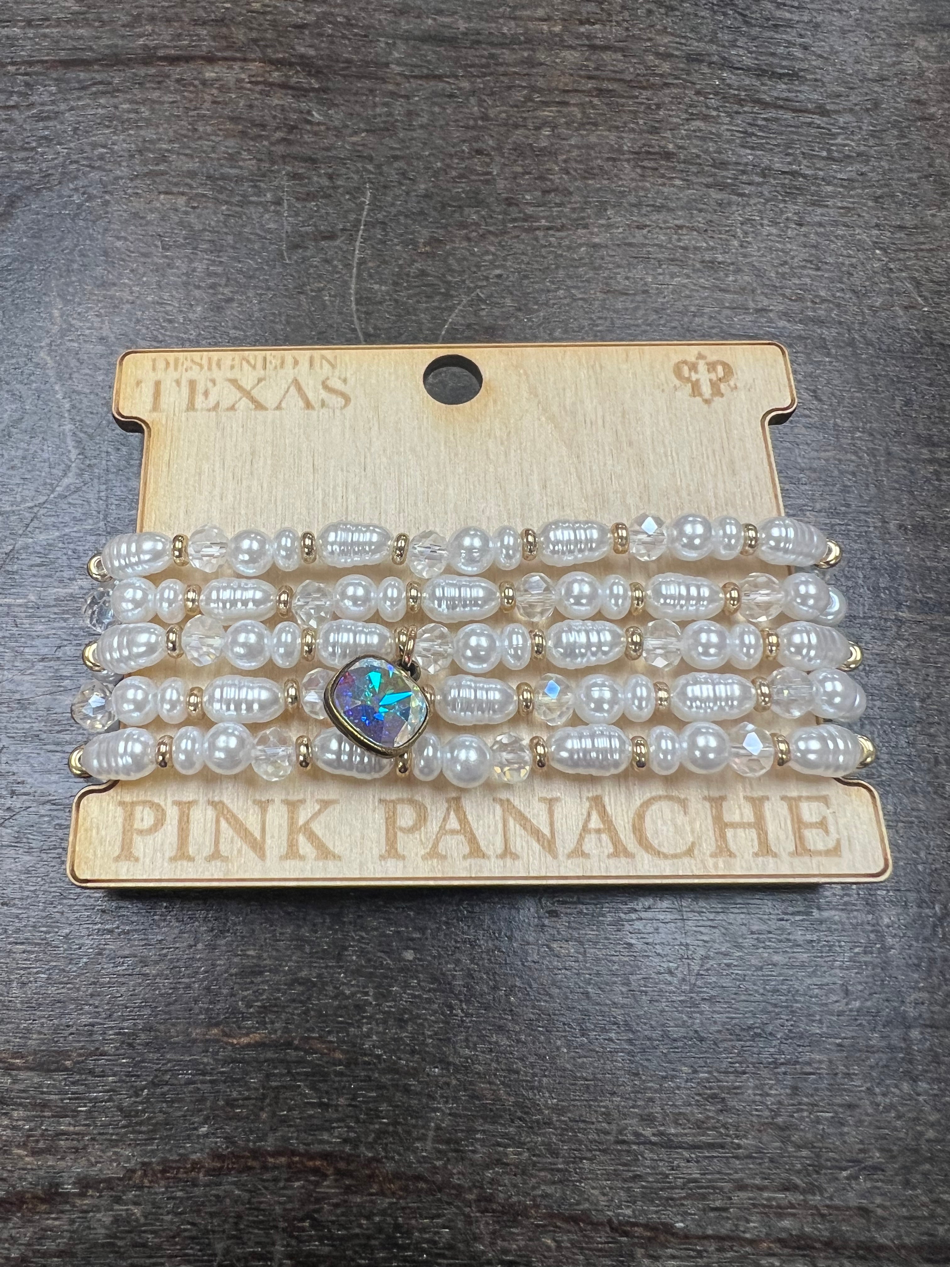 PINK PANACHE: Pearl w/ AB Charm Stack on Simply Obsessed