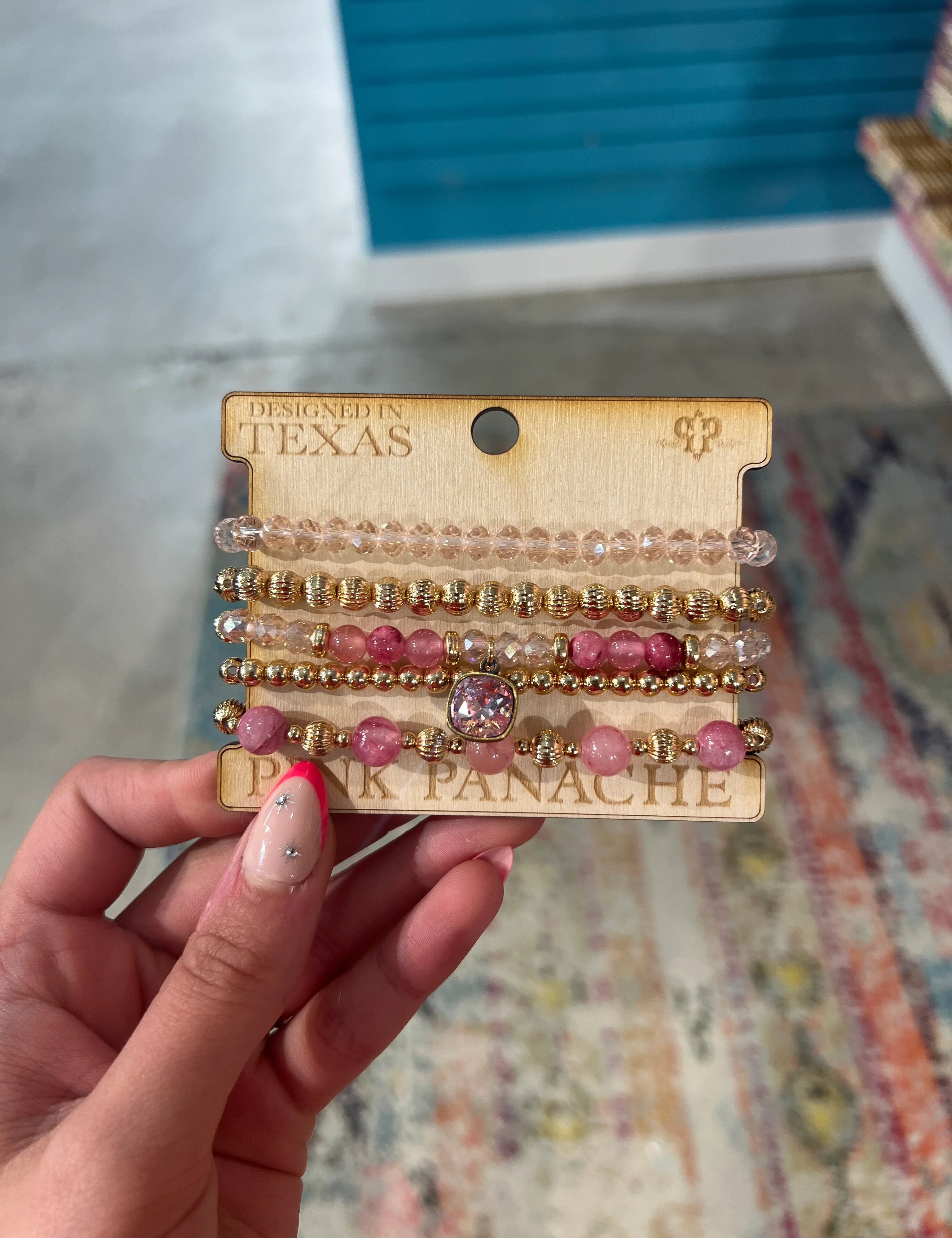 PINK PANACHE Pink & Gold Bracelet Stack on Simply Obsessed