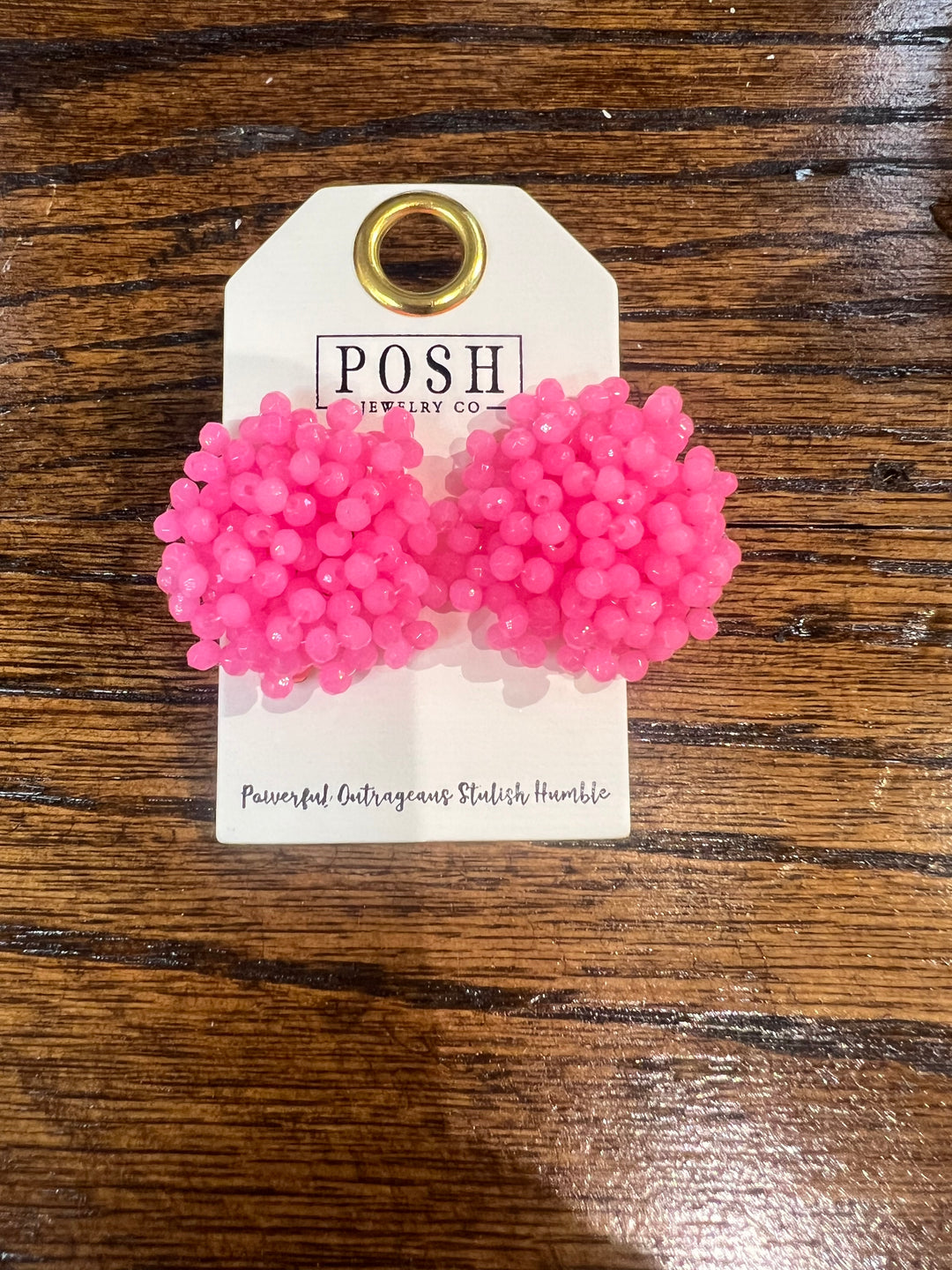 PINK PANACHE: Pink Beaded Studs on Simply Obsessed