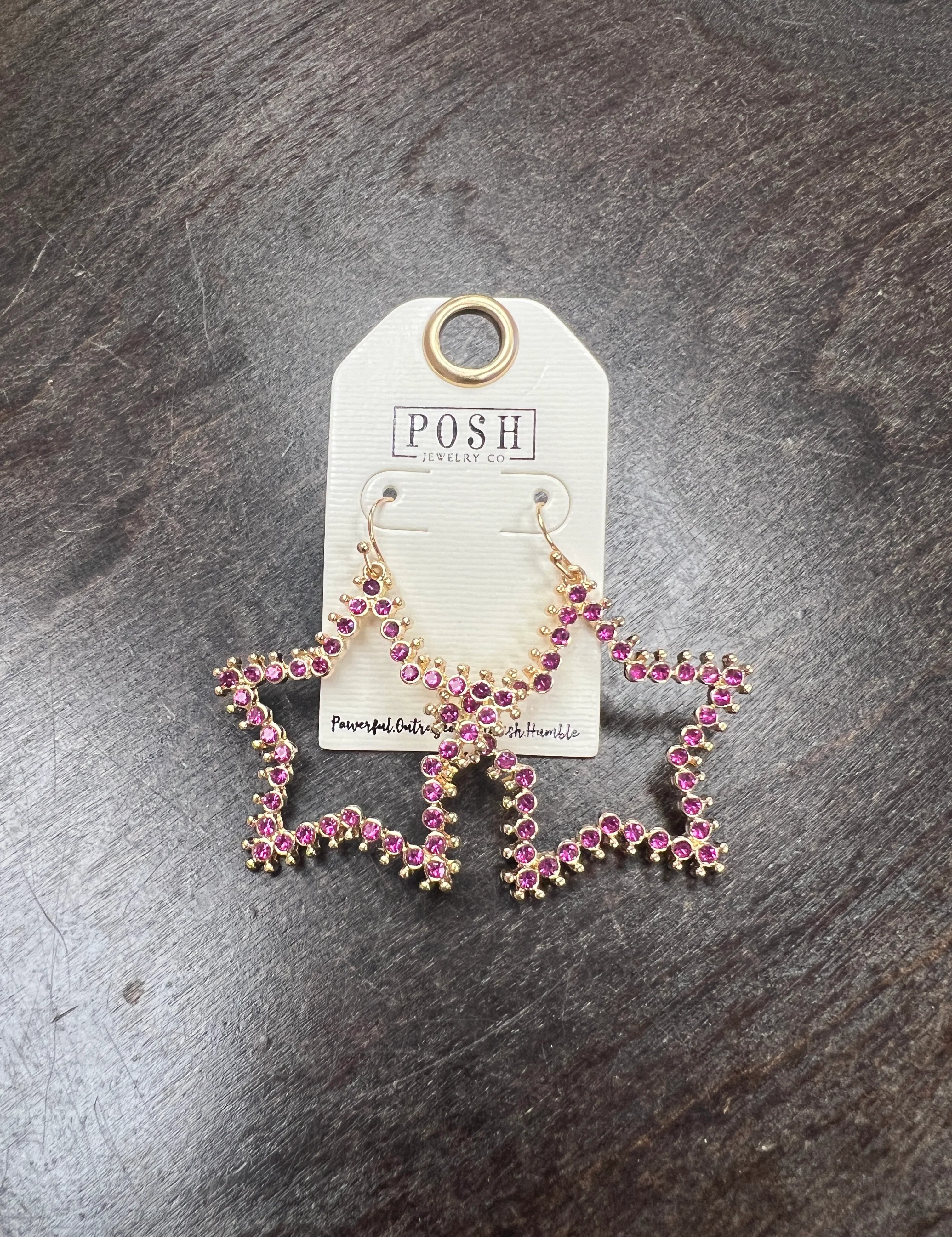 PINK PANACHE Pink Bling Star Earrings on Simply Obsessed