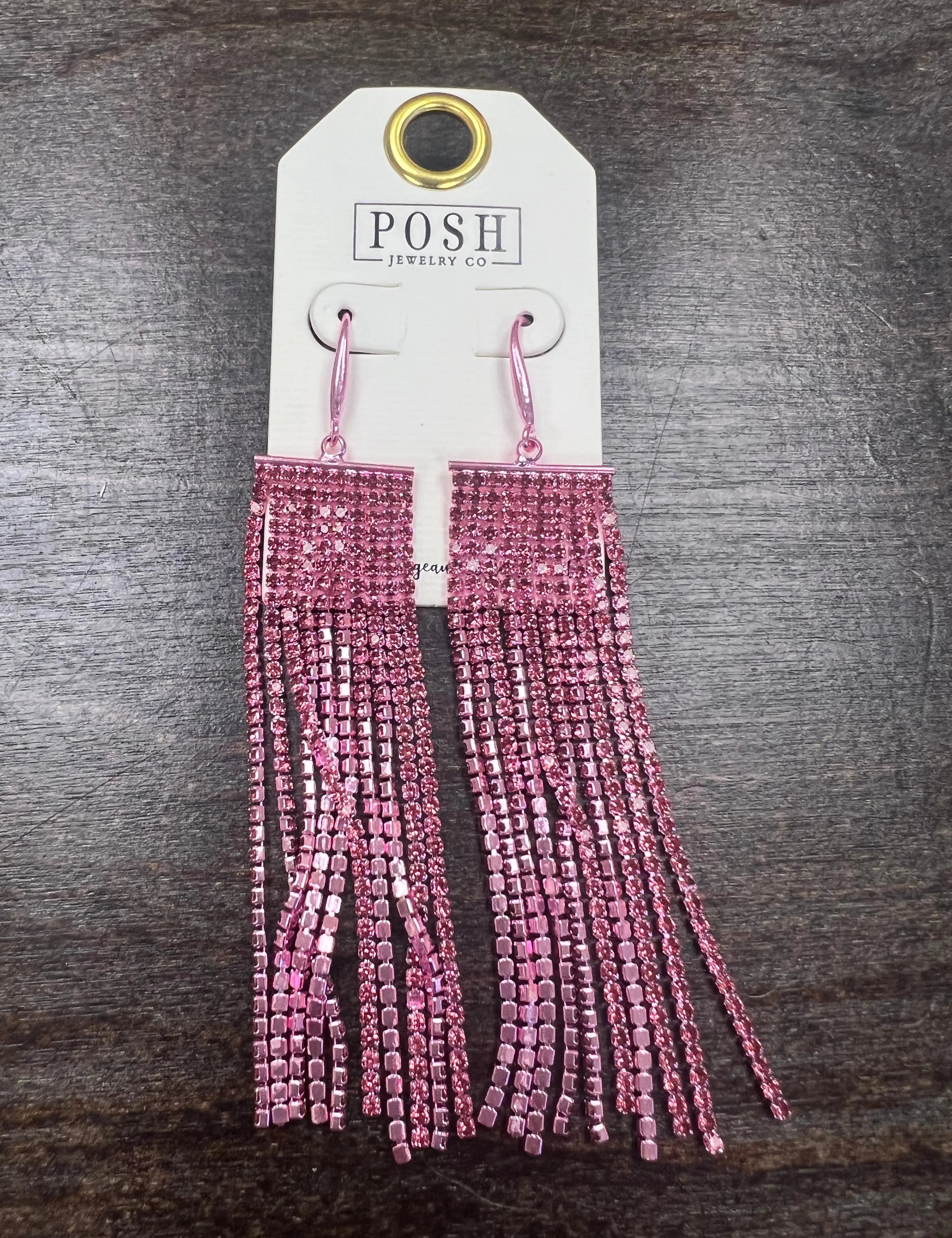 PINK PANACHE Pink Bling Tassel Earrings on Simply Obsessed