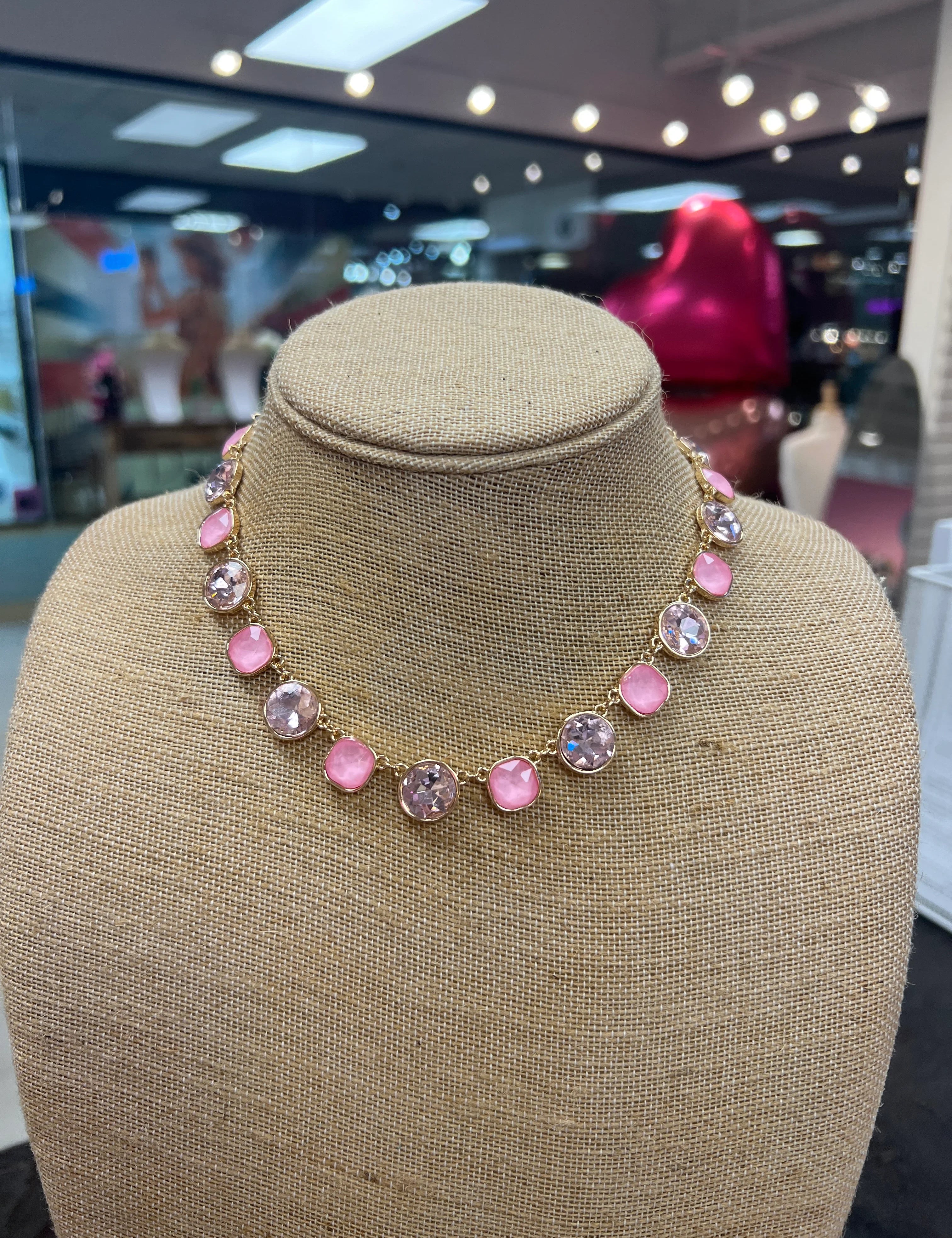 PINK PANACHE Pink Stone Necklace on Simply Obsessed