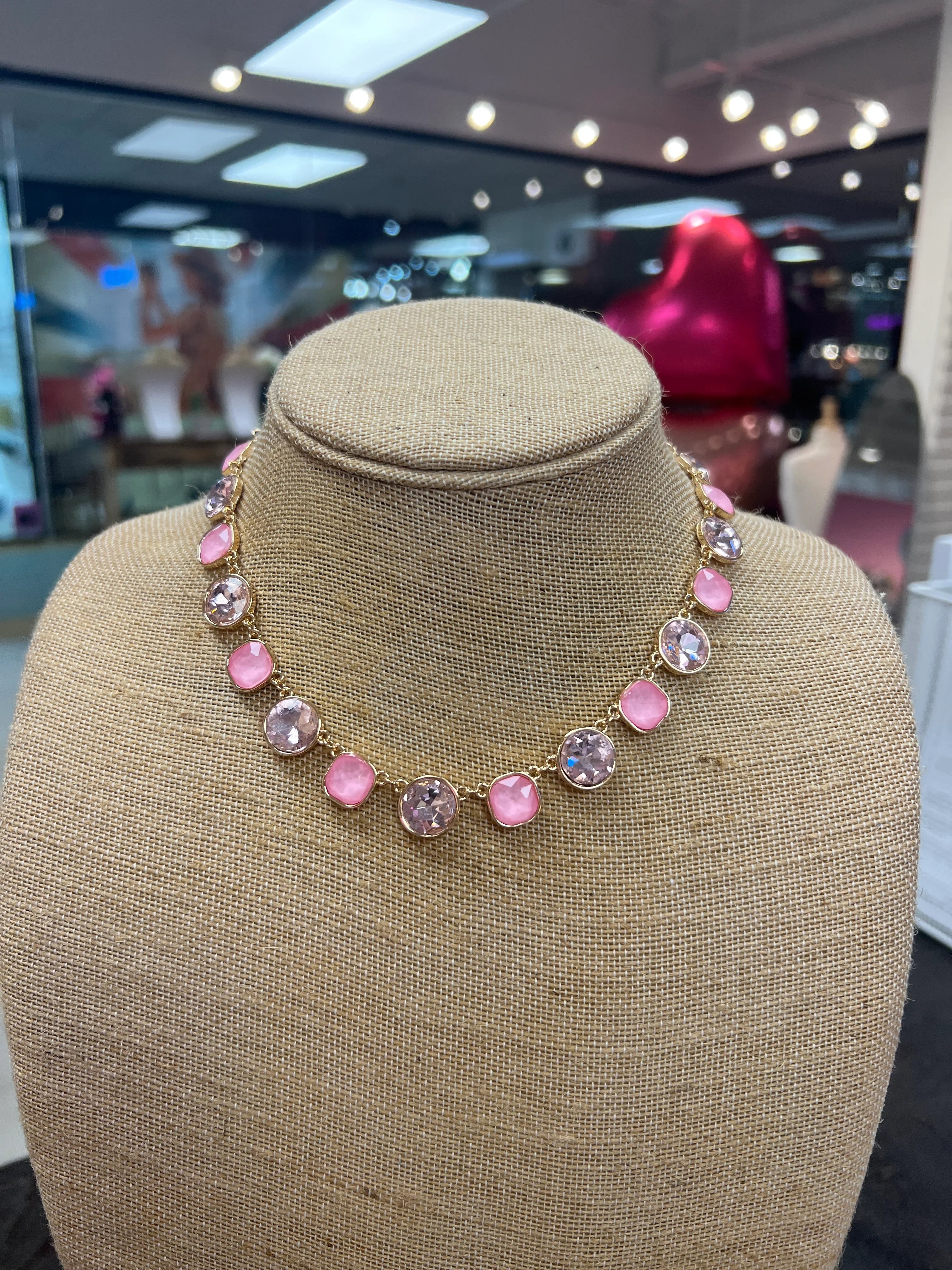 PINK PANACHE Pink Stone Necklace on Simply Obsessed
