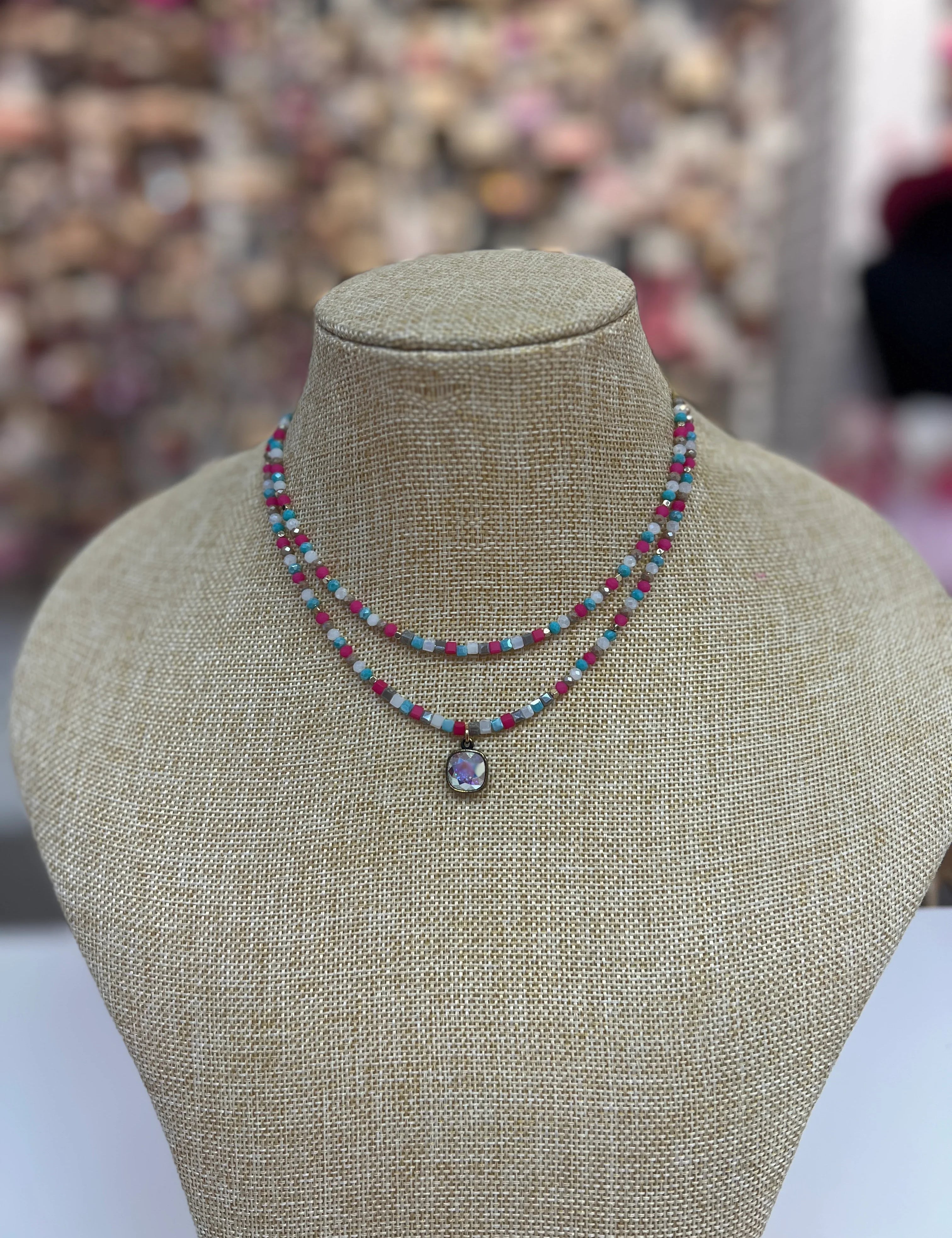 Blue Layered Necklace on Simply Obsessed