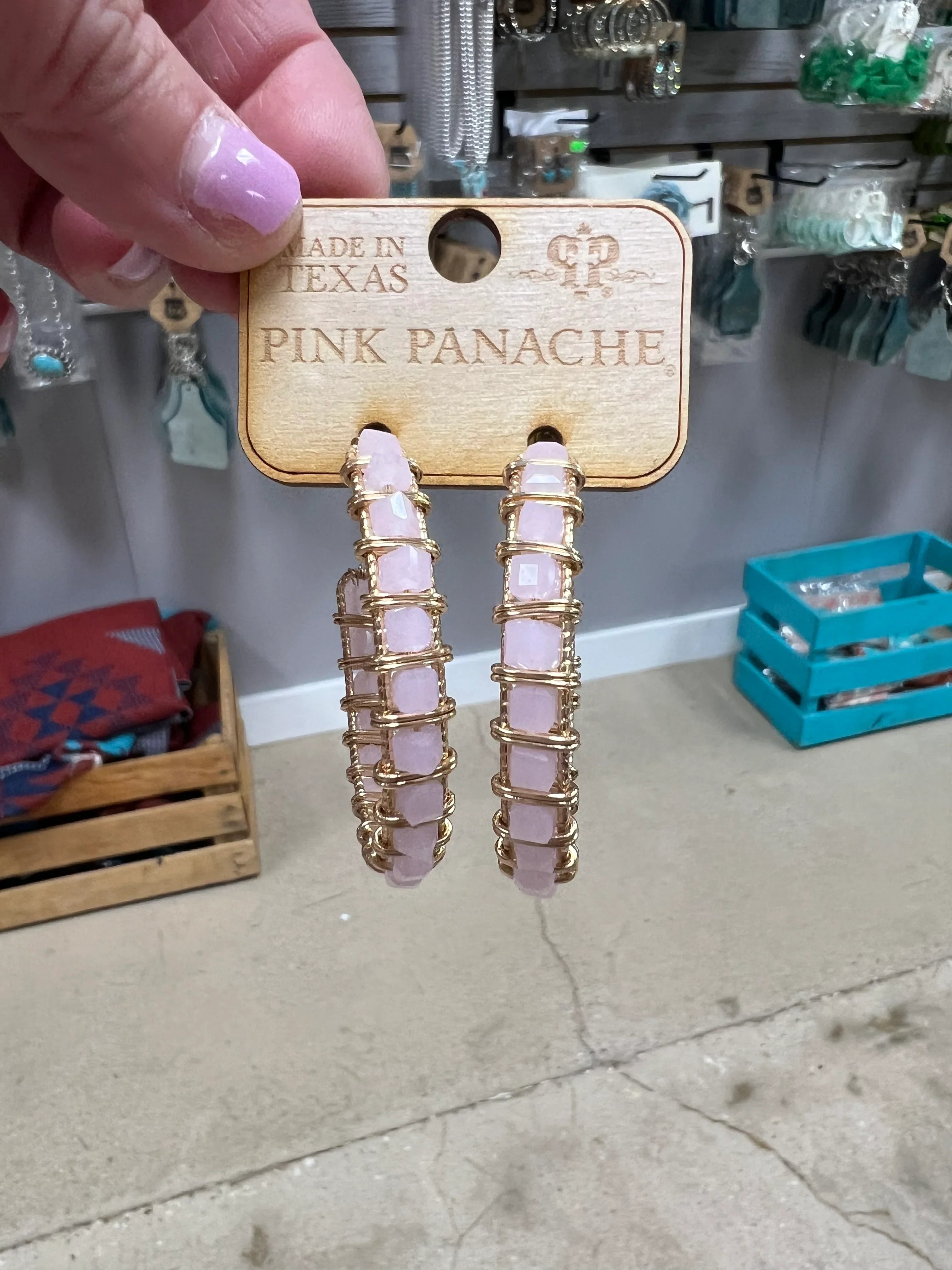 PINK PANACHE Pink/Gold Hoops on Simply Obsessed
