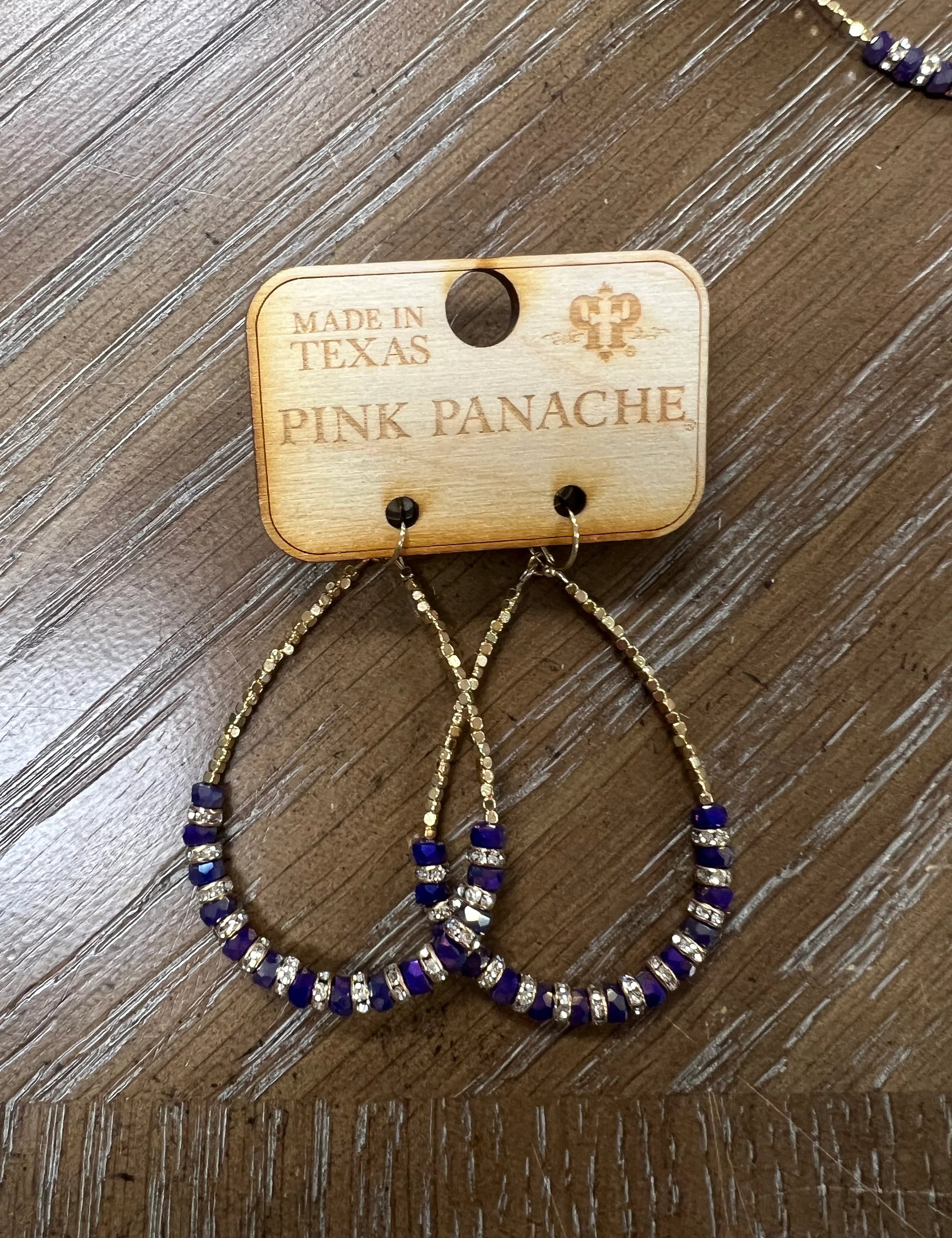 PINK PANACHE Purple Bling Teardrop Earrings on Simply Obsessed