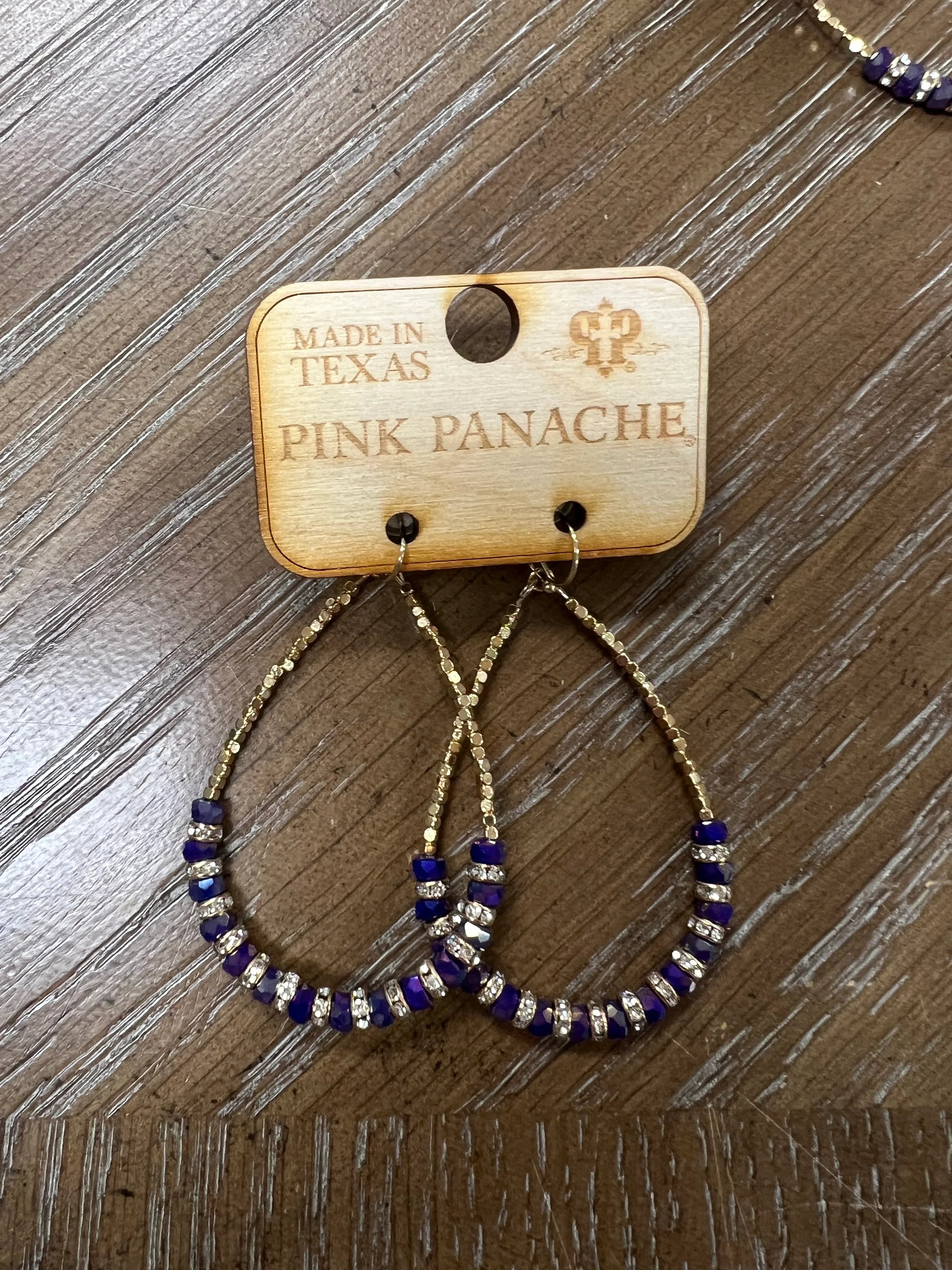 PINK PANACHE Purple Bling Teardrop Earrings on Simply Obsessed