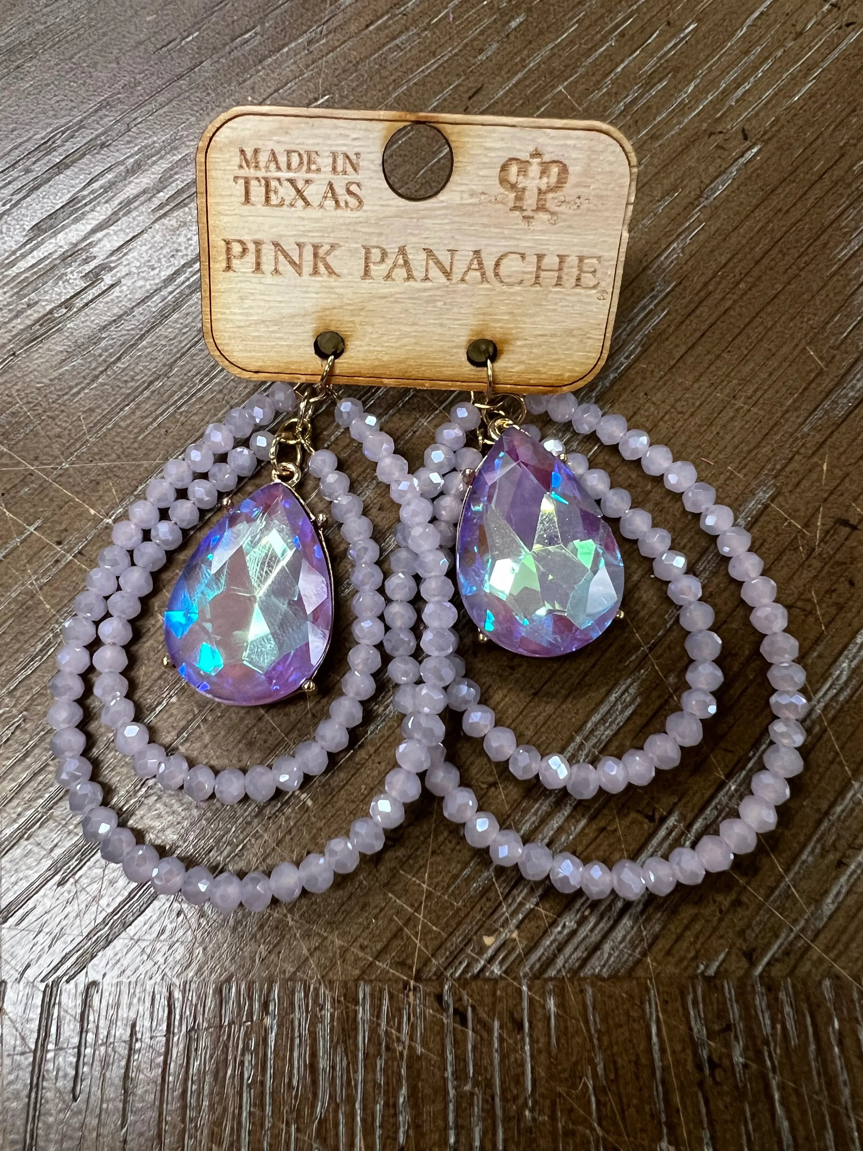 PINK PANACHE Purple Layered Teardrop Stone Earrings on Simply Obsessed
