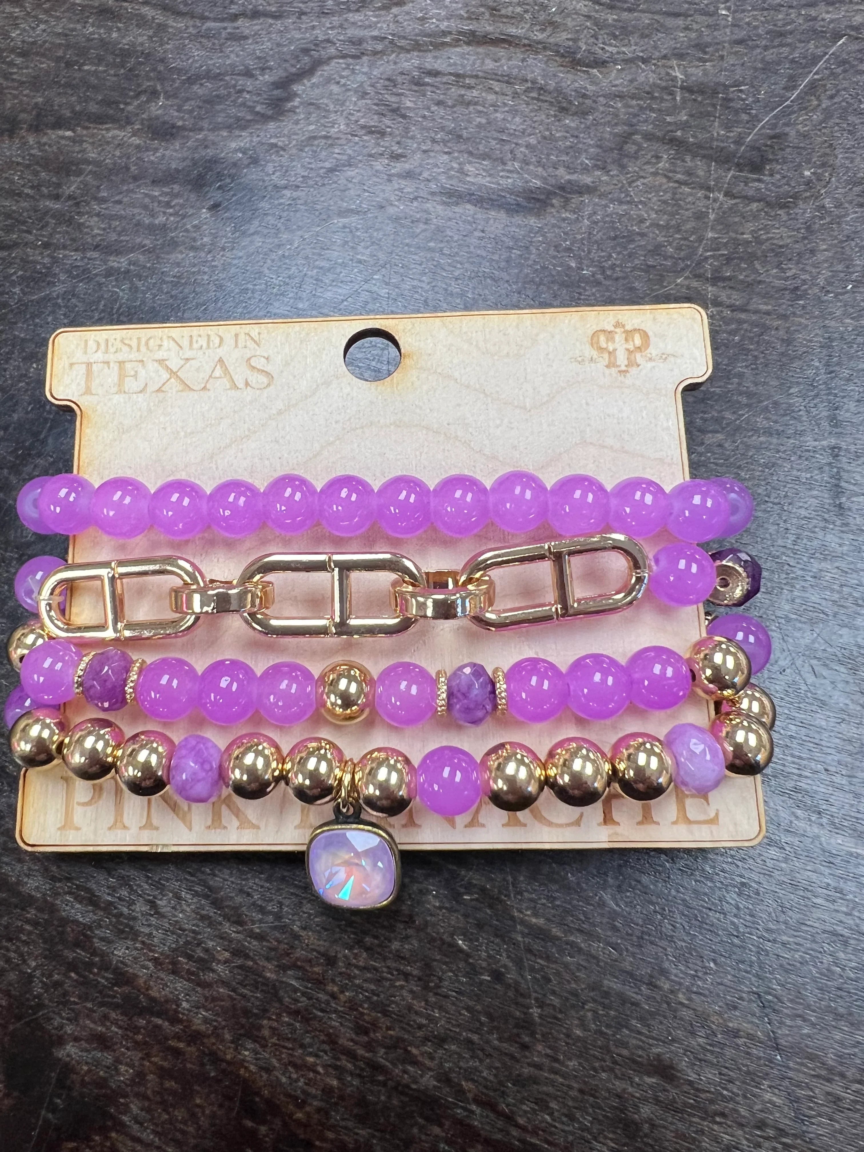 PINK PANACHE Purple/Gold Bracelet Stack on Simply Obsessed