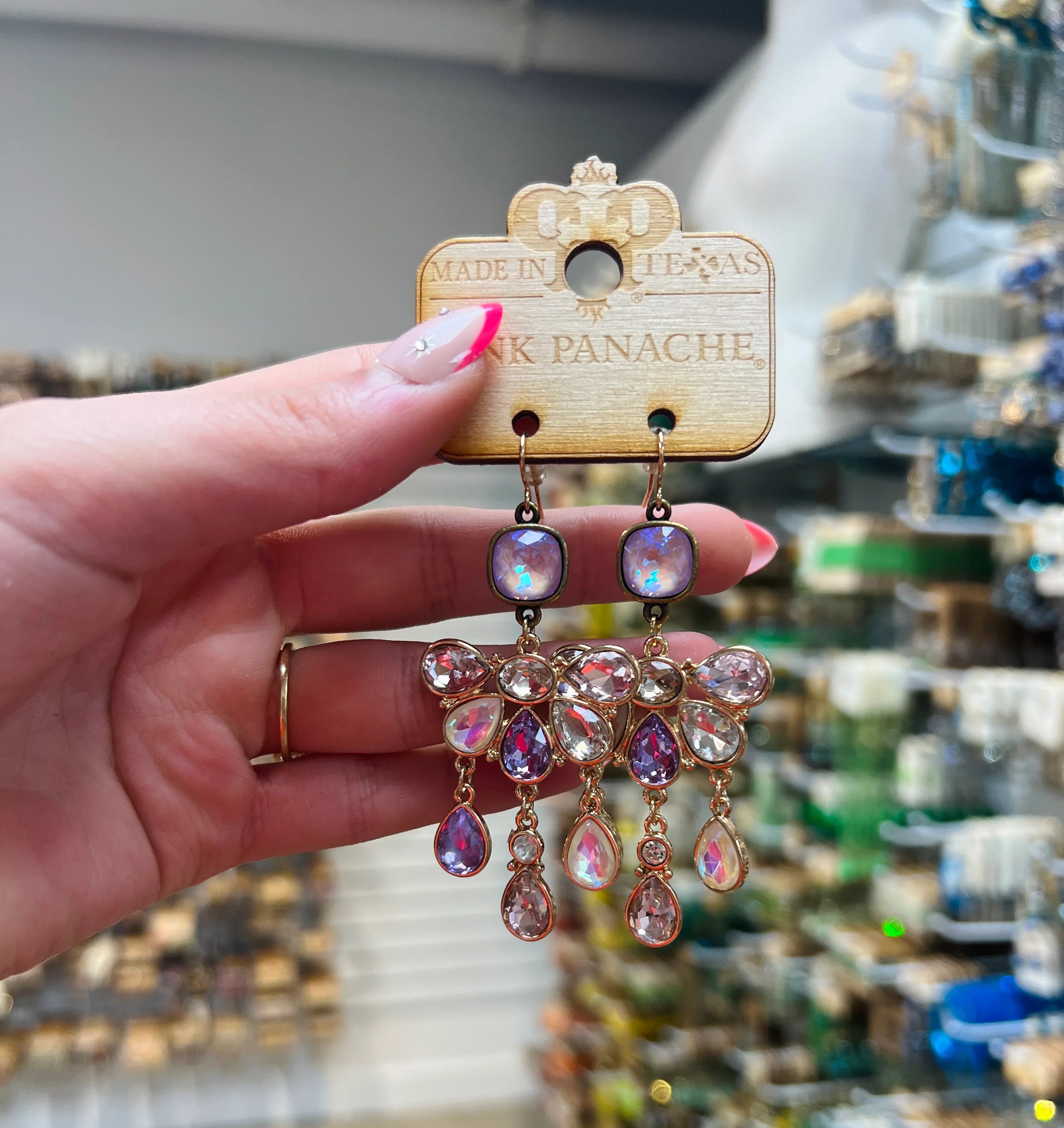 Pink Stone Drop Earrings on Simply Obsessed