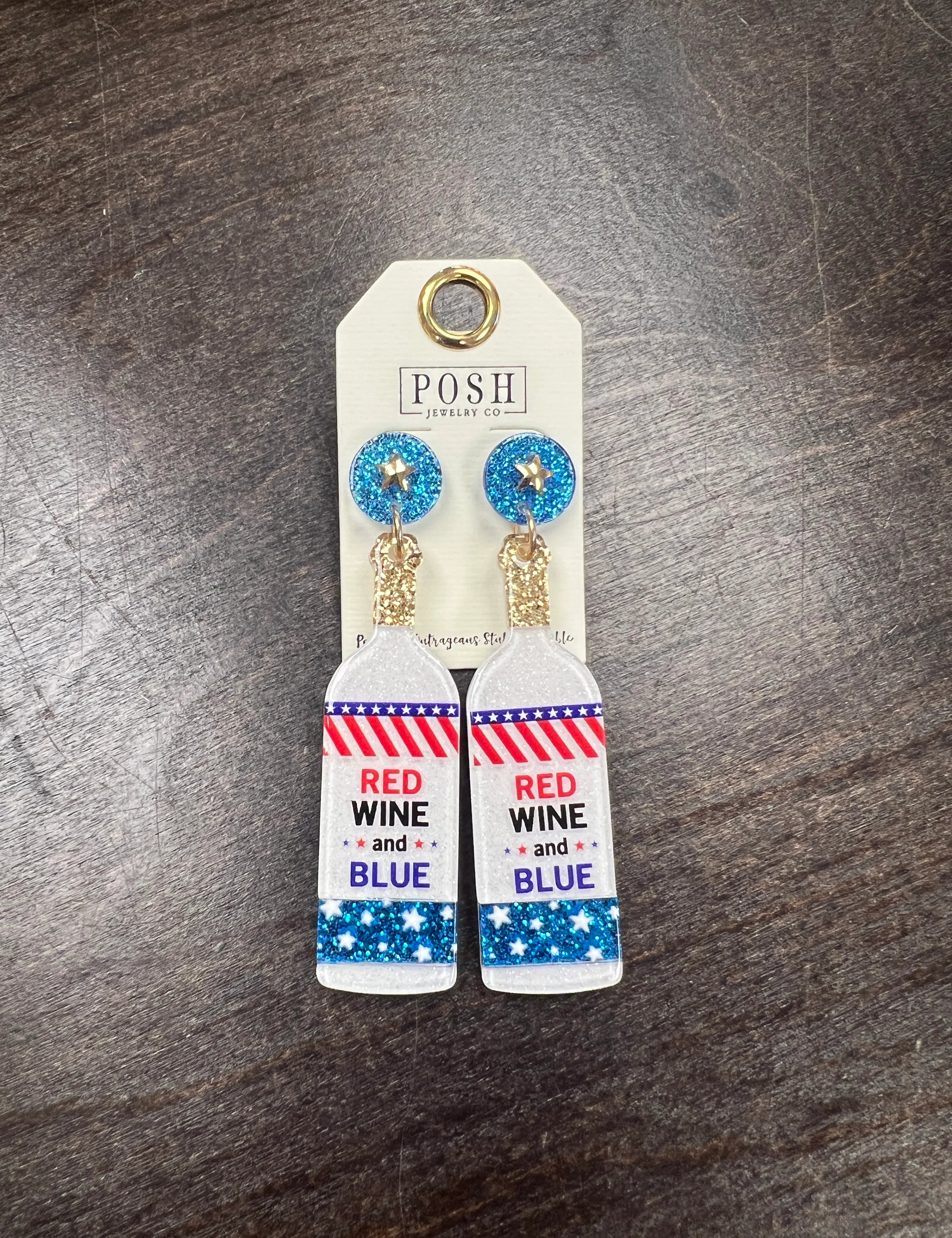 PINK PANACHE Red Wine & Blue Earrings on Simply Obsessed
