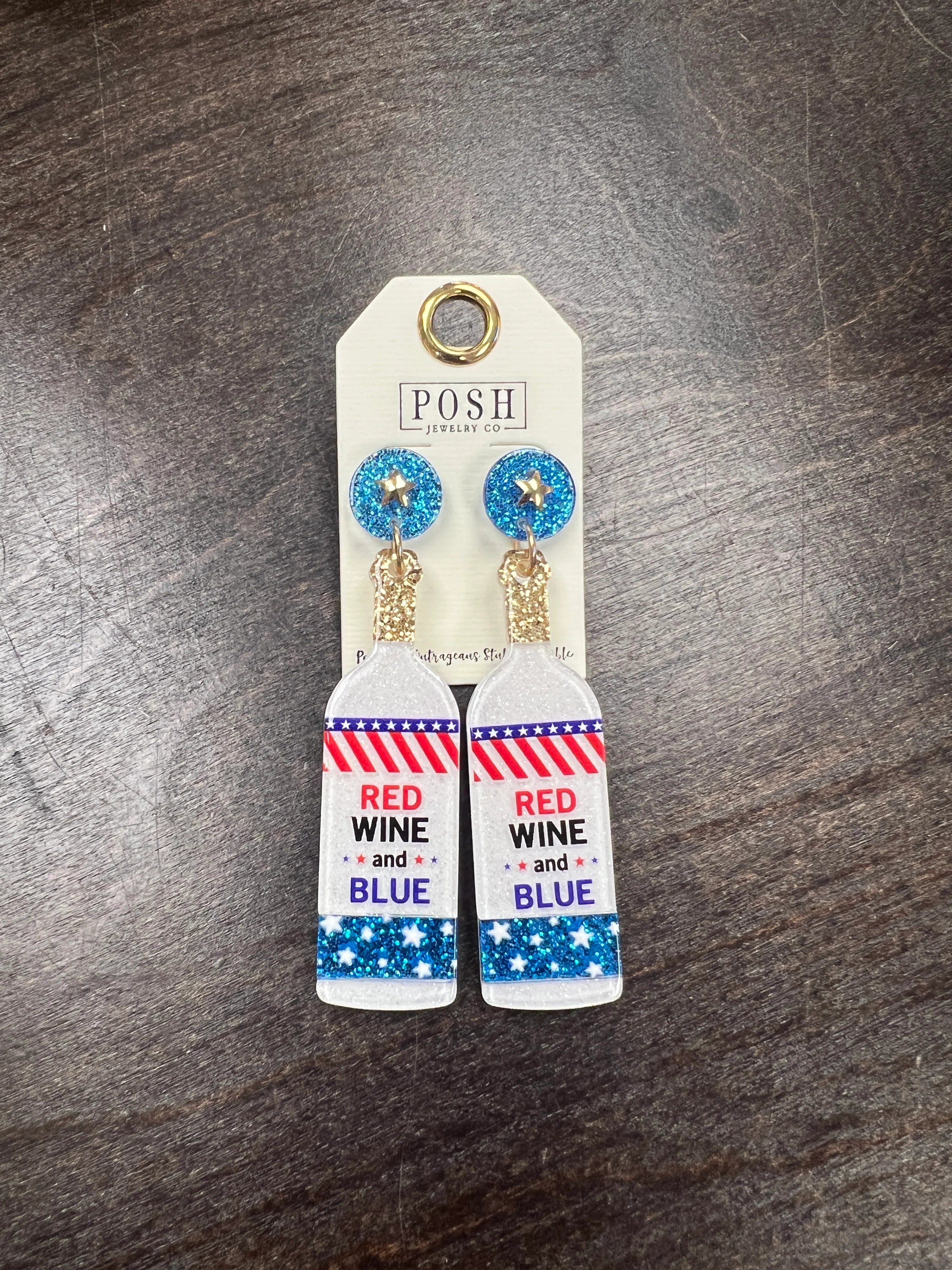PINK PANACHE Red Wine & Blue Earrings on Simply Obsessed