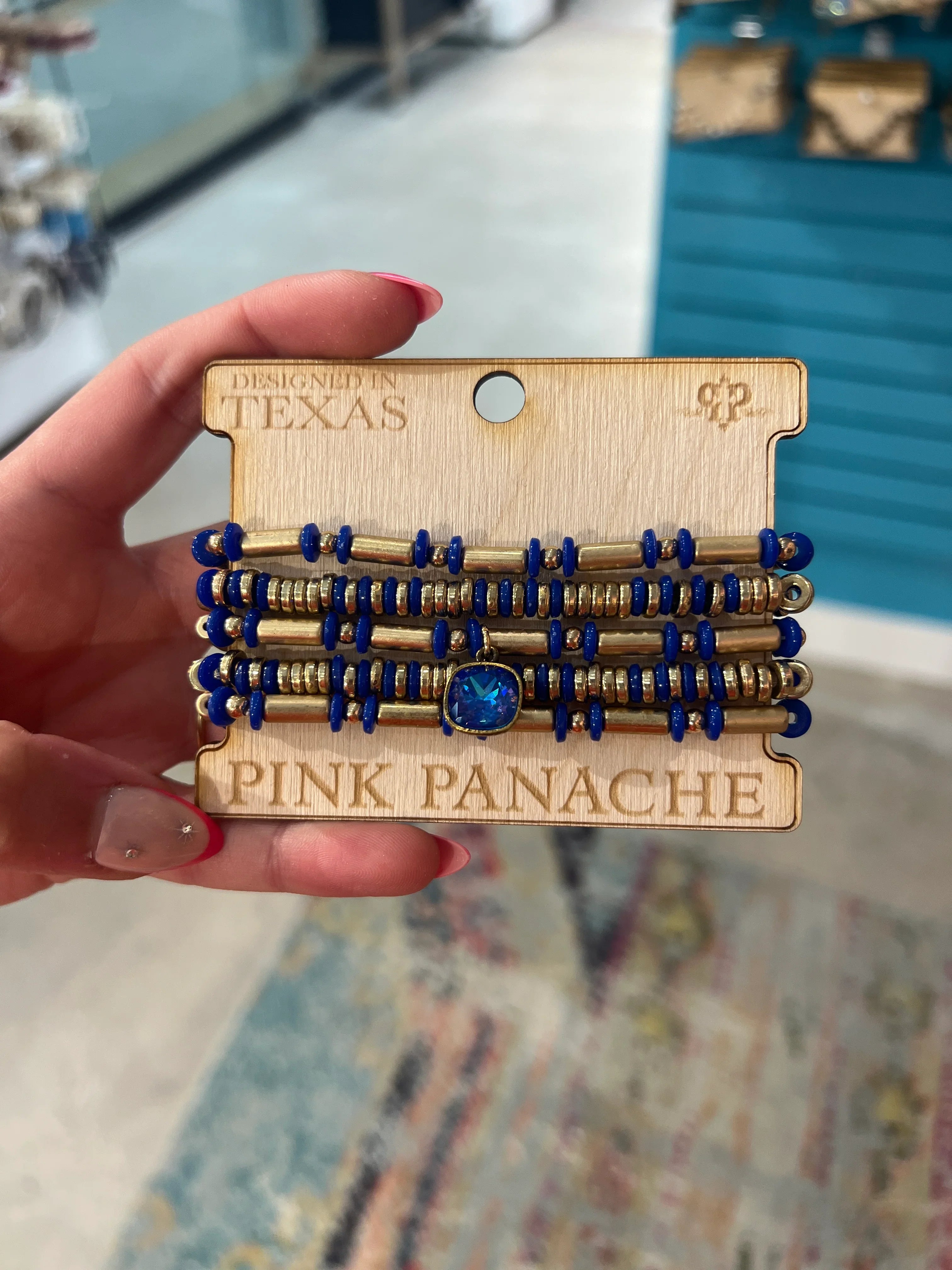 PINK PANACHE Royal Blue/Gold Bracelet Stack on Simply Obsessed