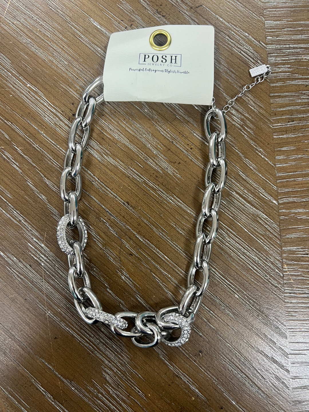PINK PANACHE Silver Bling Detail Chain Necklace on Simply Obsessed