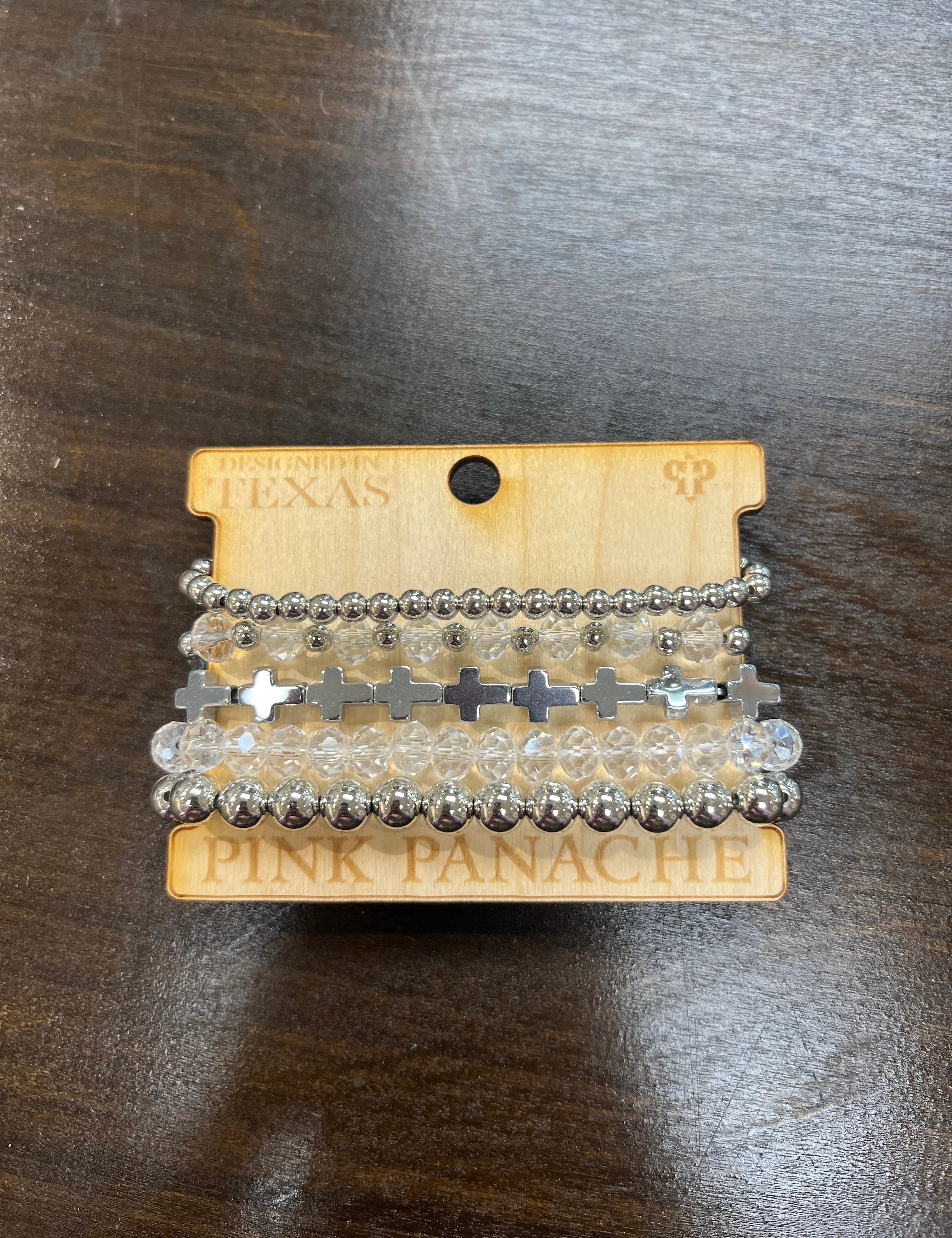 PINK PANACHE Silver Cross Bracelet Stack on Simply Obsessed