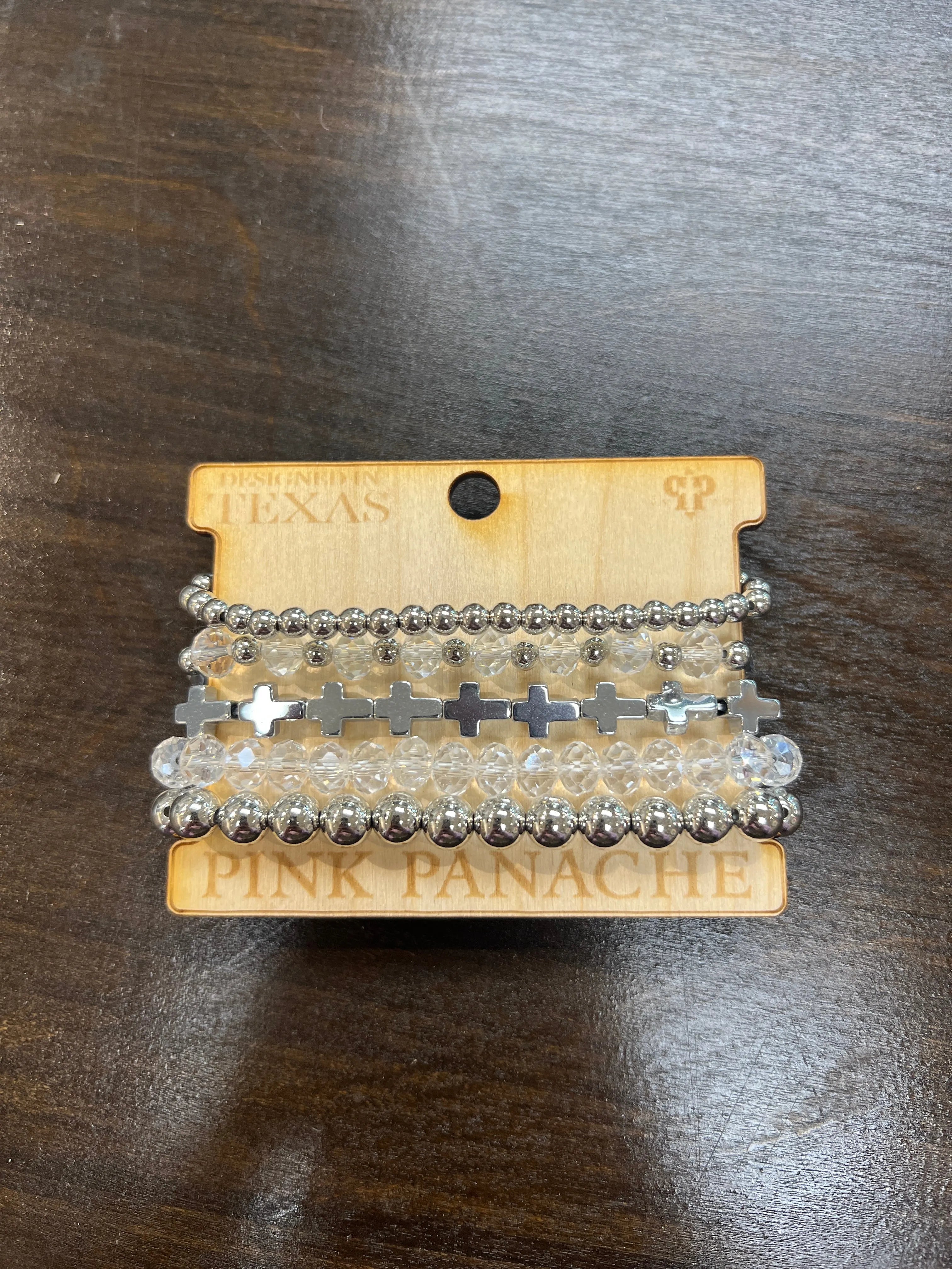 PINK PANACHE Silver Cross Bracelet Stack on Simply Obsessed
