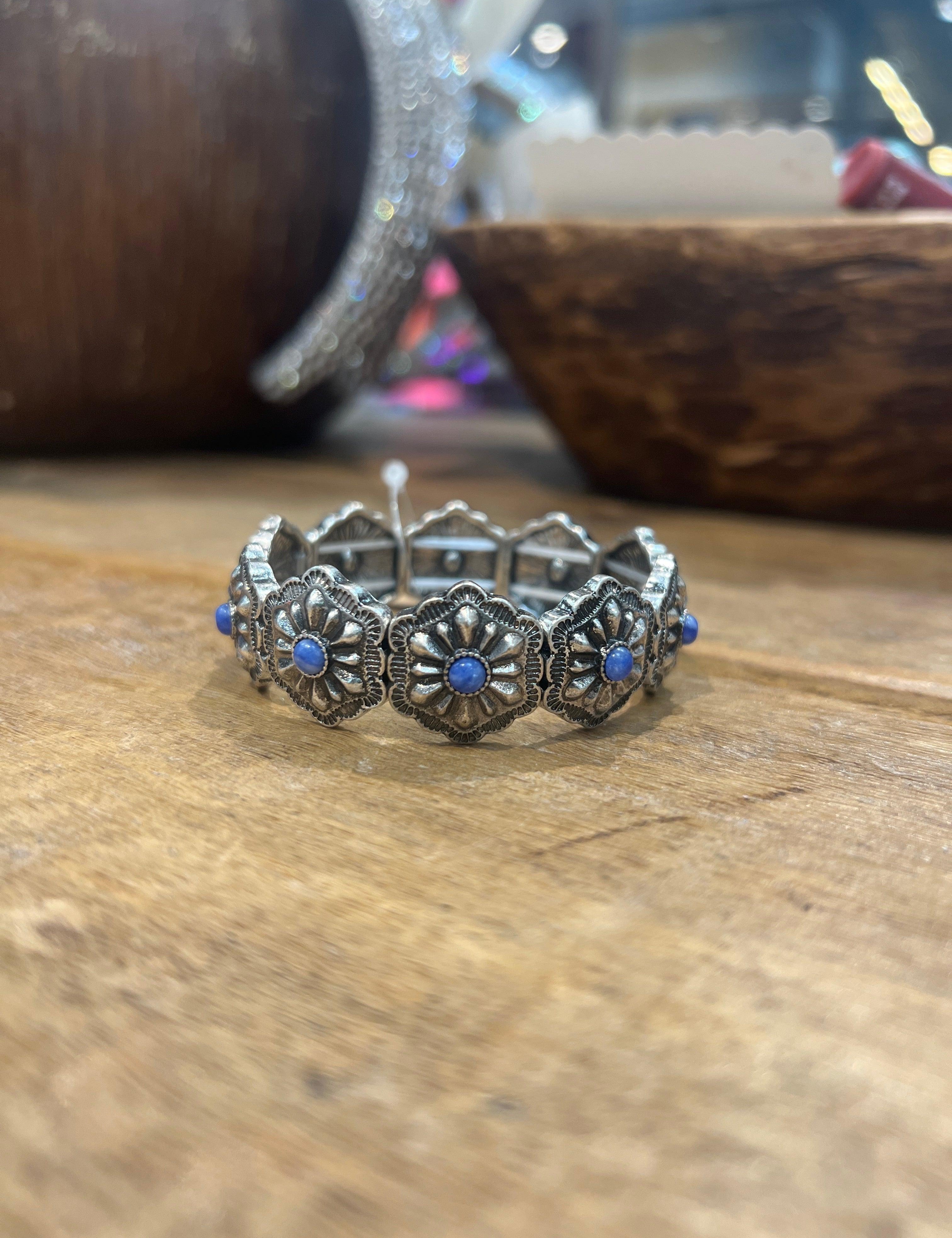 PINK PANACHE Silver Flower Stretch Bracelet on Simply Obsessed