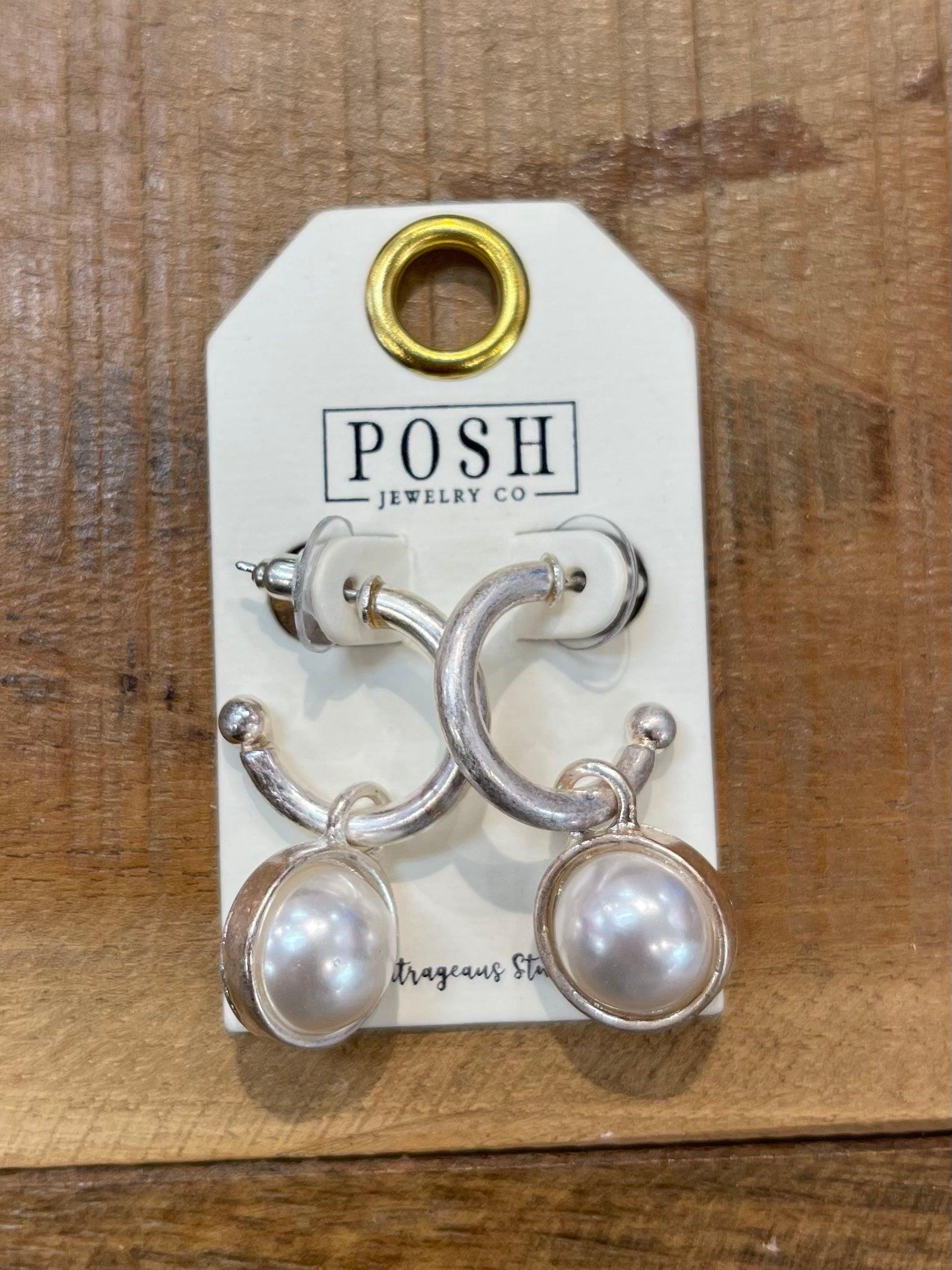 PINK PANACHE Silver Pearl Drop Earrings on Simply Obsessed