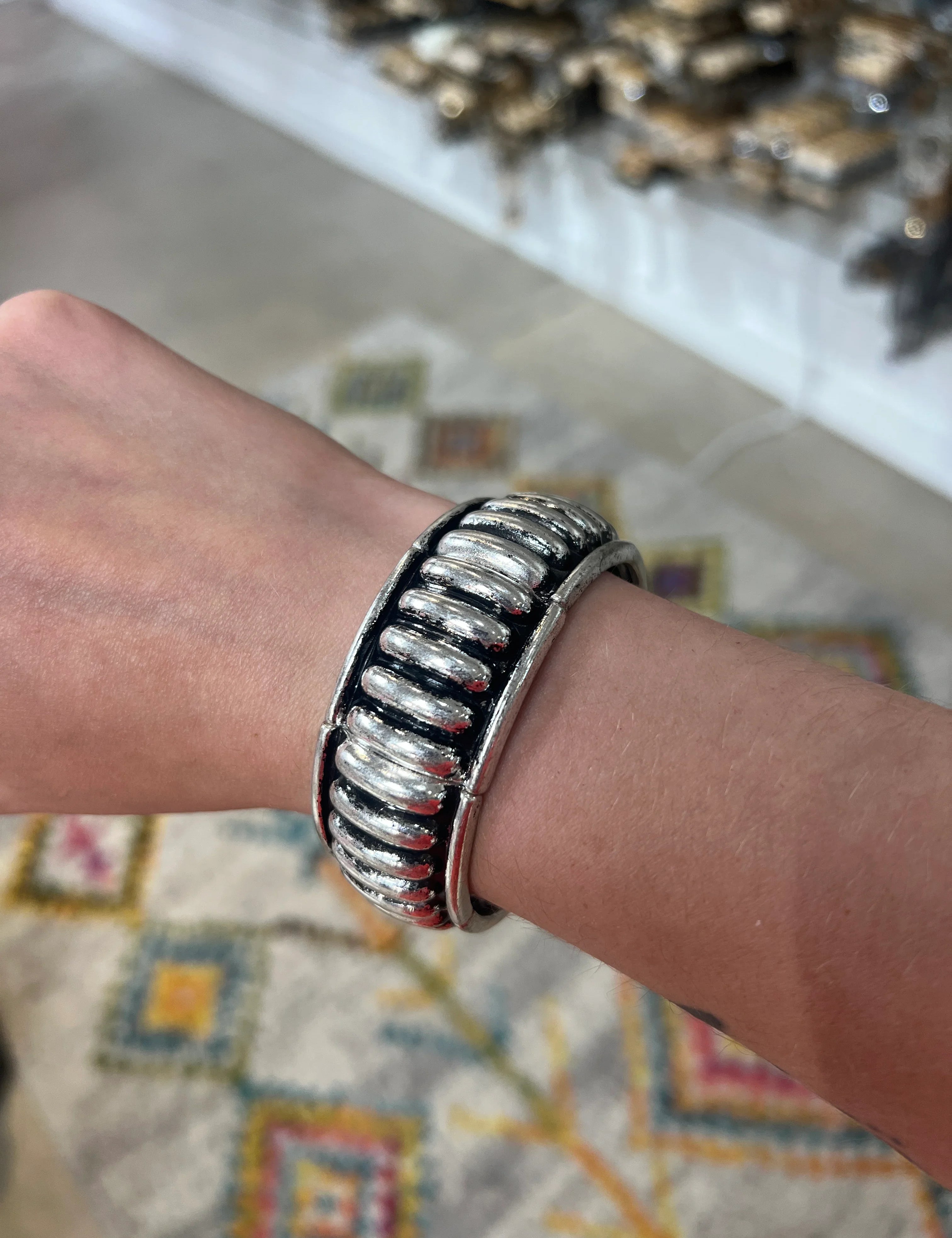 PINK PANACHE Silver Stretch Bracelet on Simply Obsessed