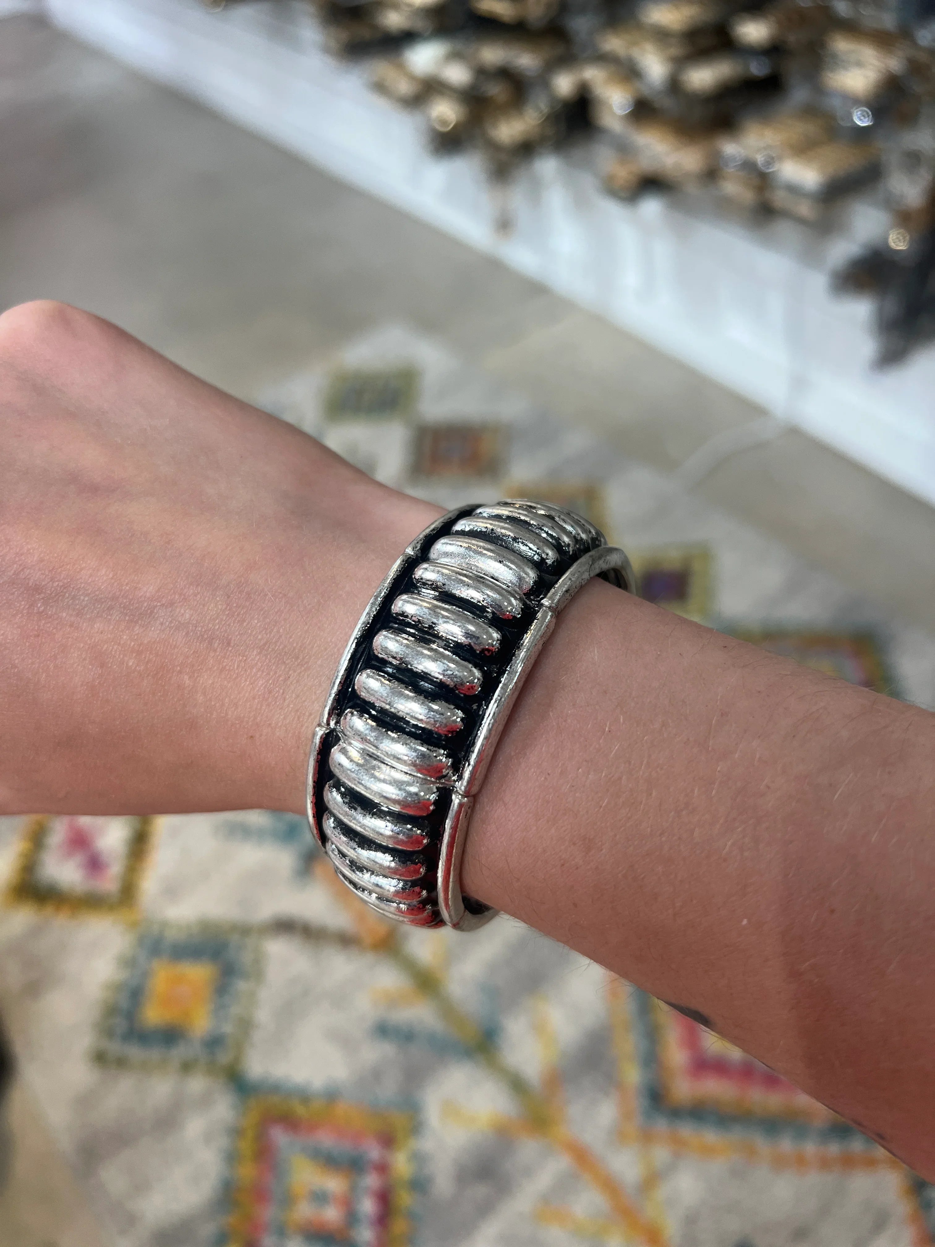 PINK PANACHE Silver Stretch Bracelet on Simply Obsessed