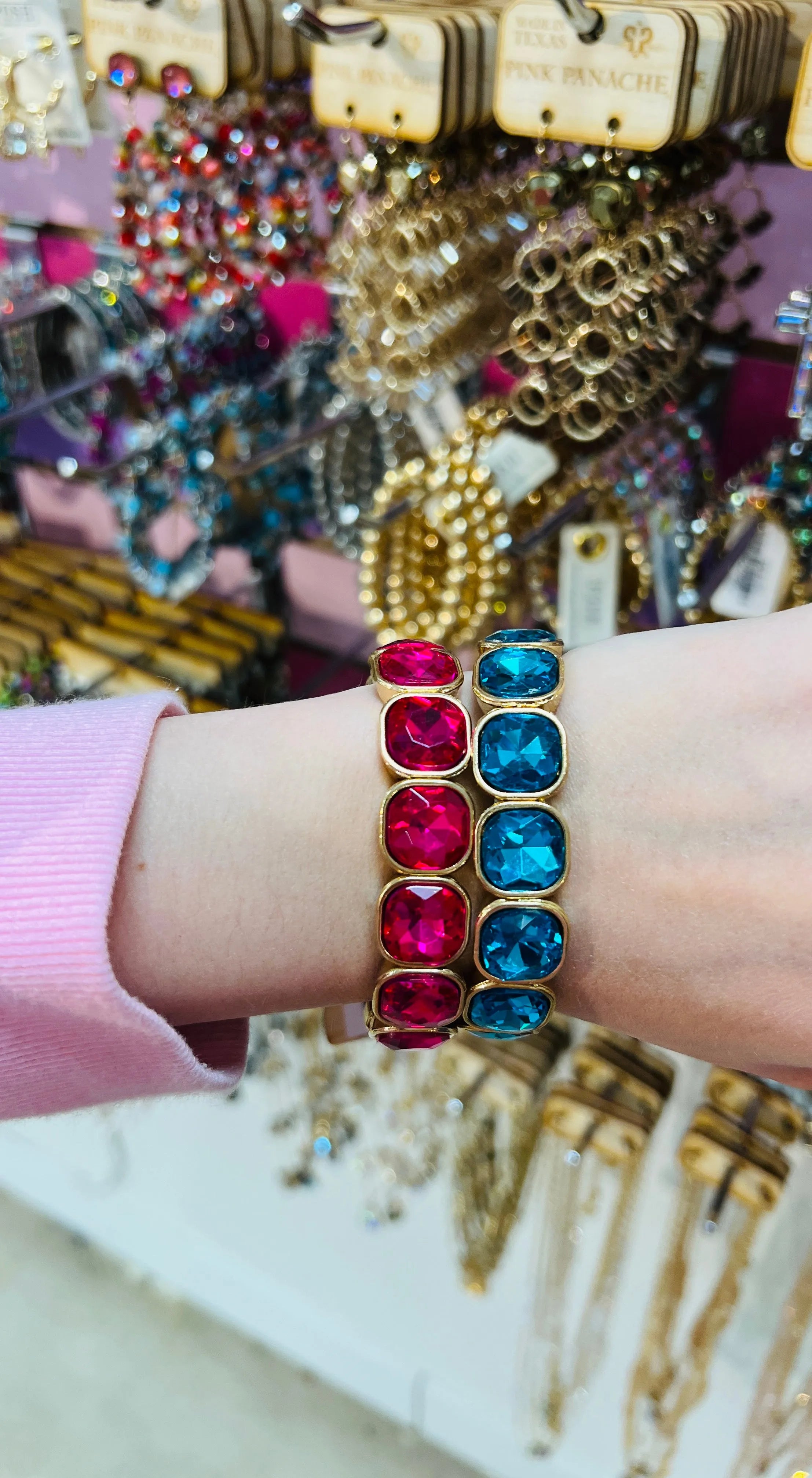 PINK PANACHE Stone Stretch Bracelets on Simply Obsessed