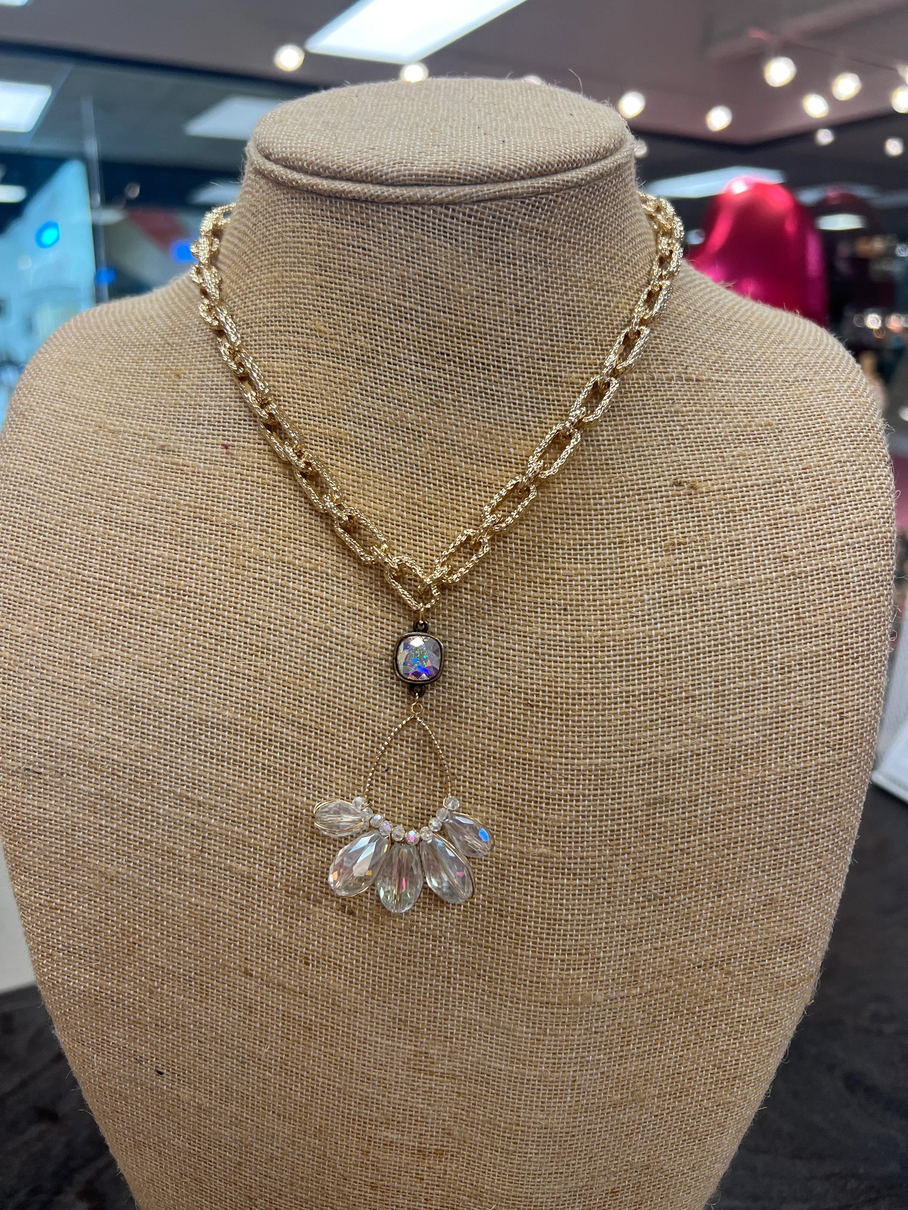 PINK PANACHE Teardrop Charm Chain Necklace on Simply Obsessed