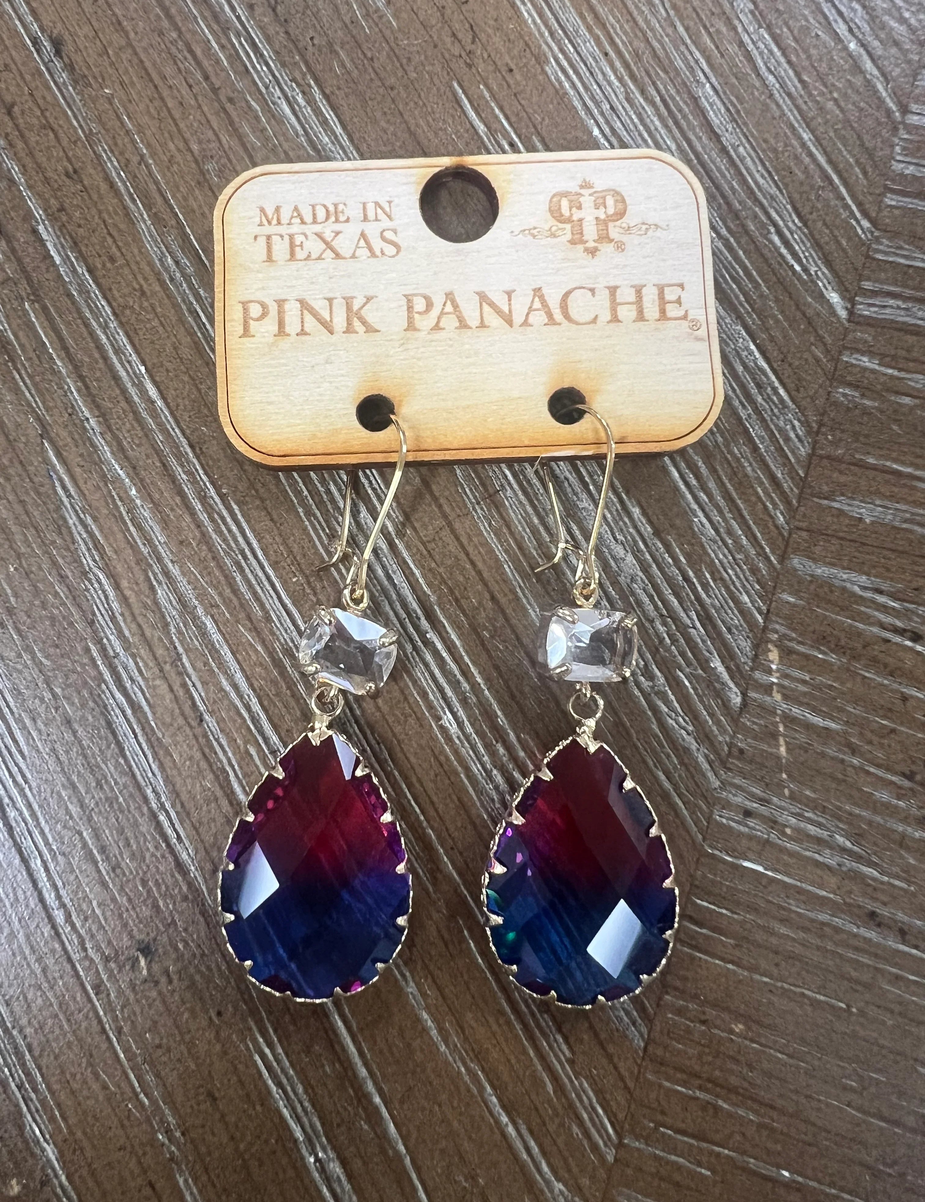 PINK PANACHE Teardrop Stone Earrings on Simply Obsessed