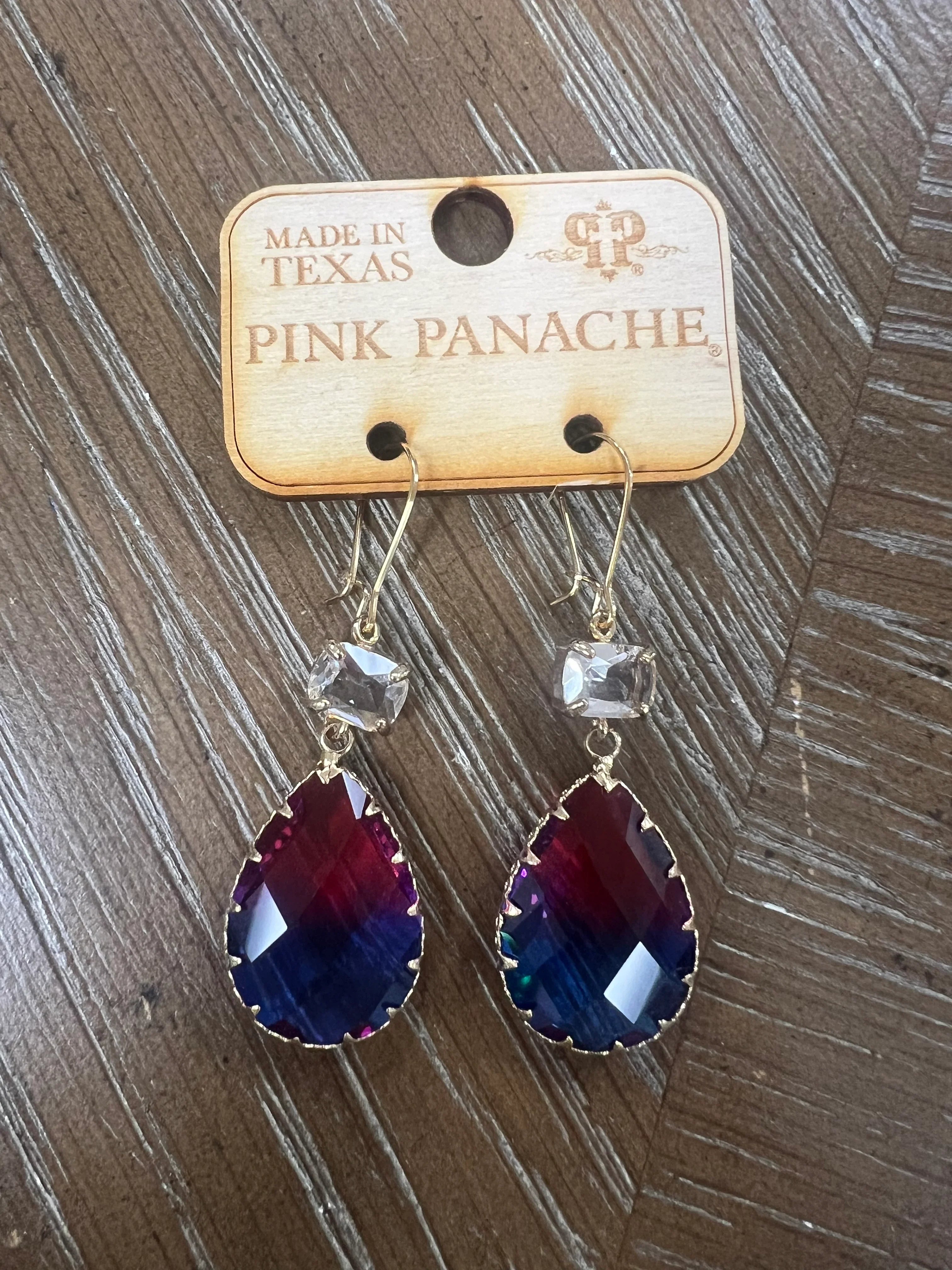 PINK PANACHE Teardrop Stone Earrings on Simply Obsessed