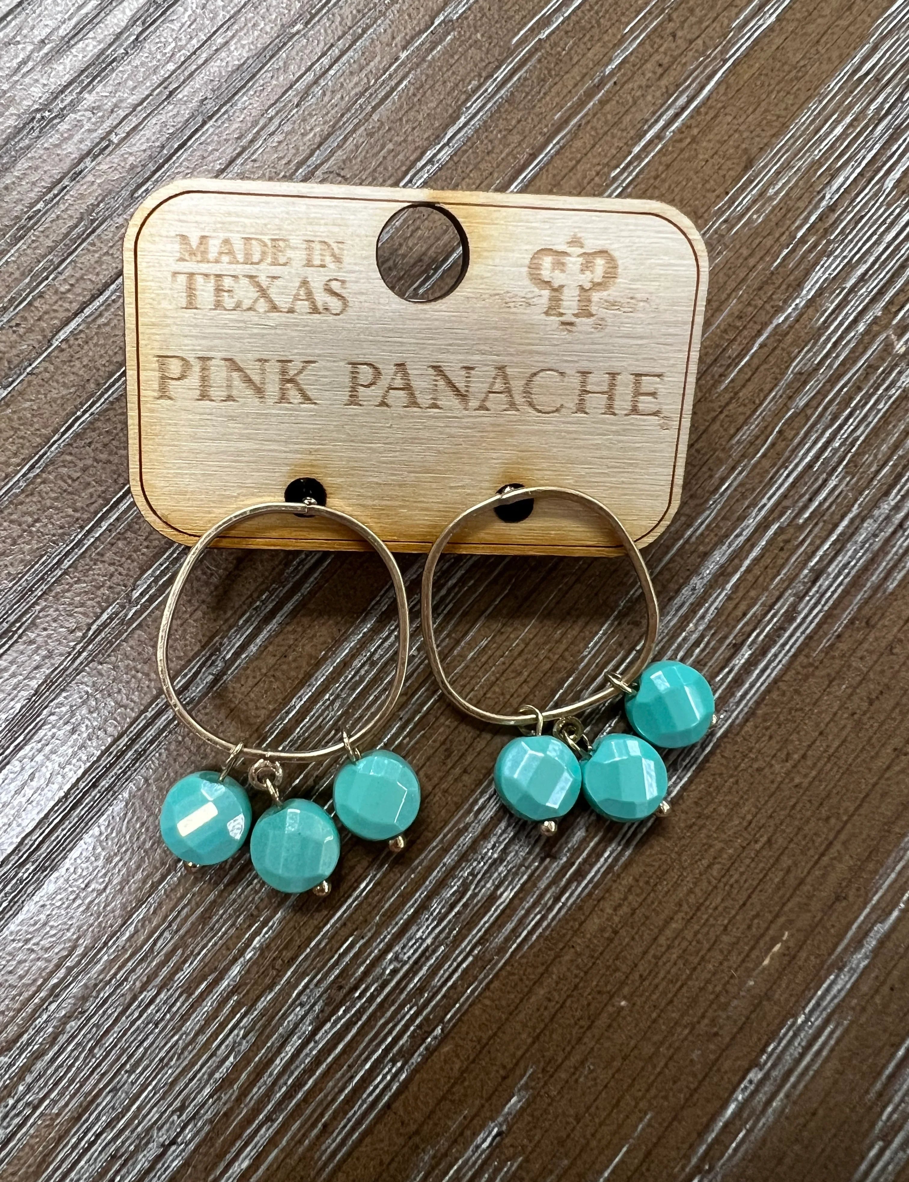 PINK PANACHE Triple Blue Beaded Drop Earrings on Simply Obsessed