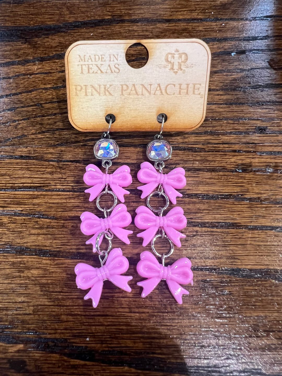 PINK PANACHE: Triple Pink Bow Earrings on Simply Obsessed