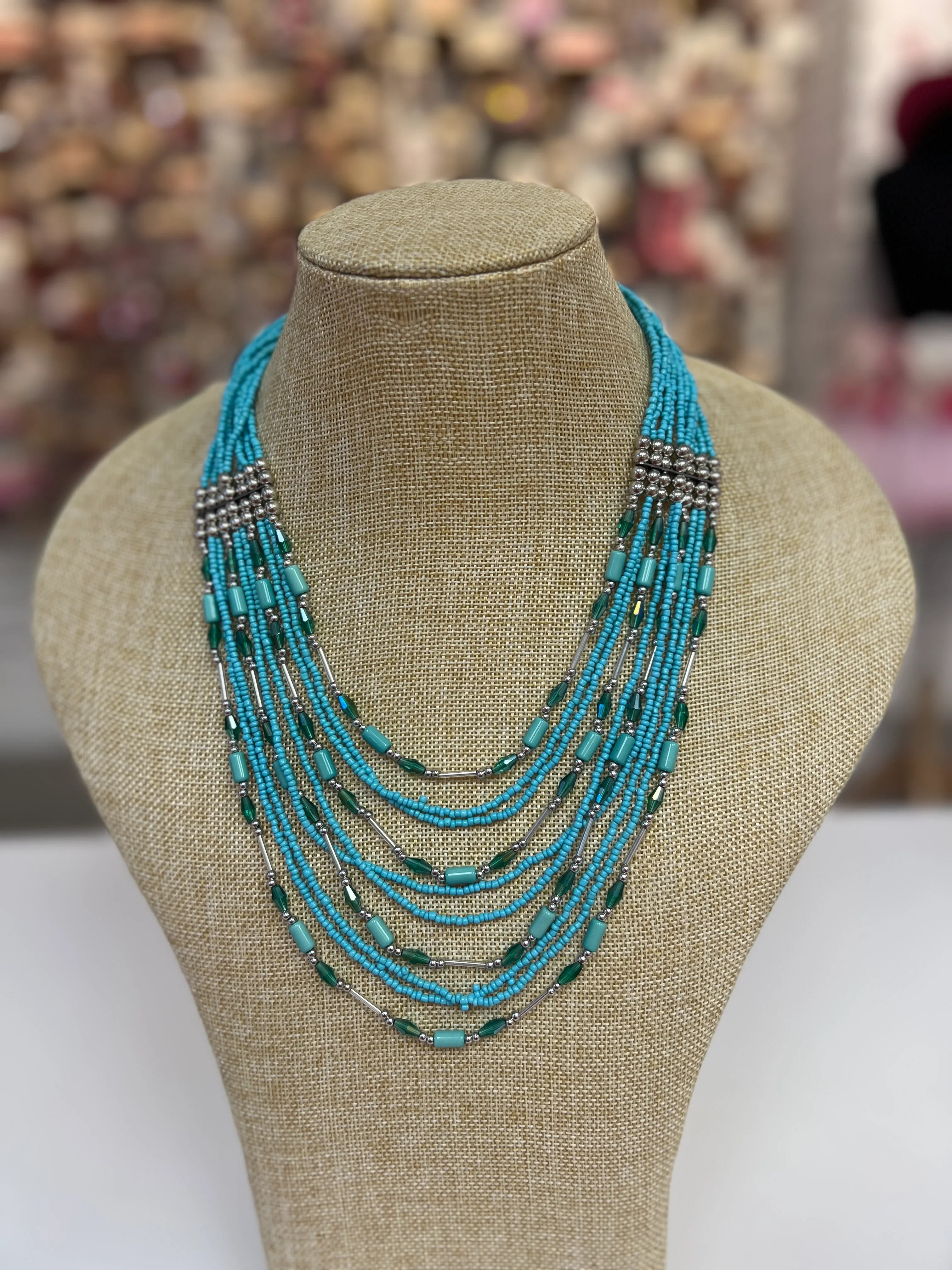 PINK PANACHE Turquoise Layered Necklace on Simply Obsessed
